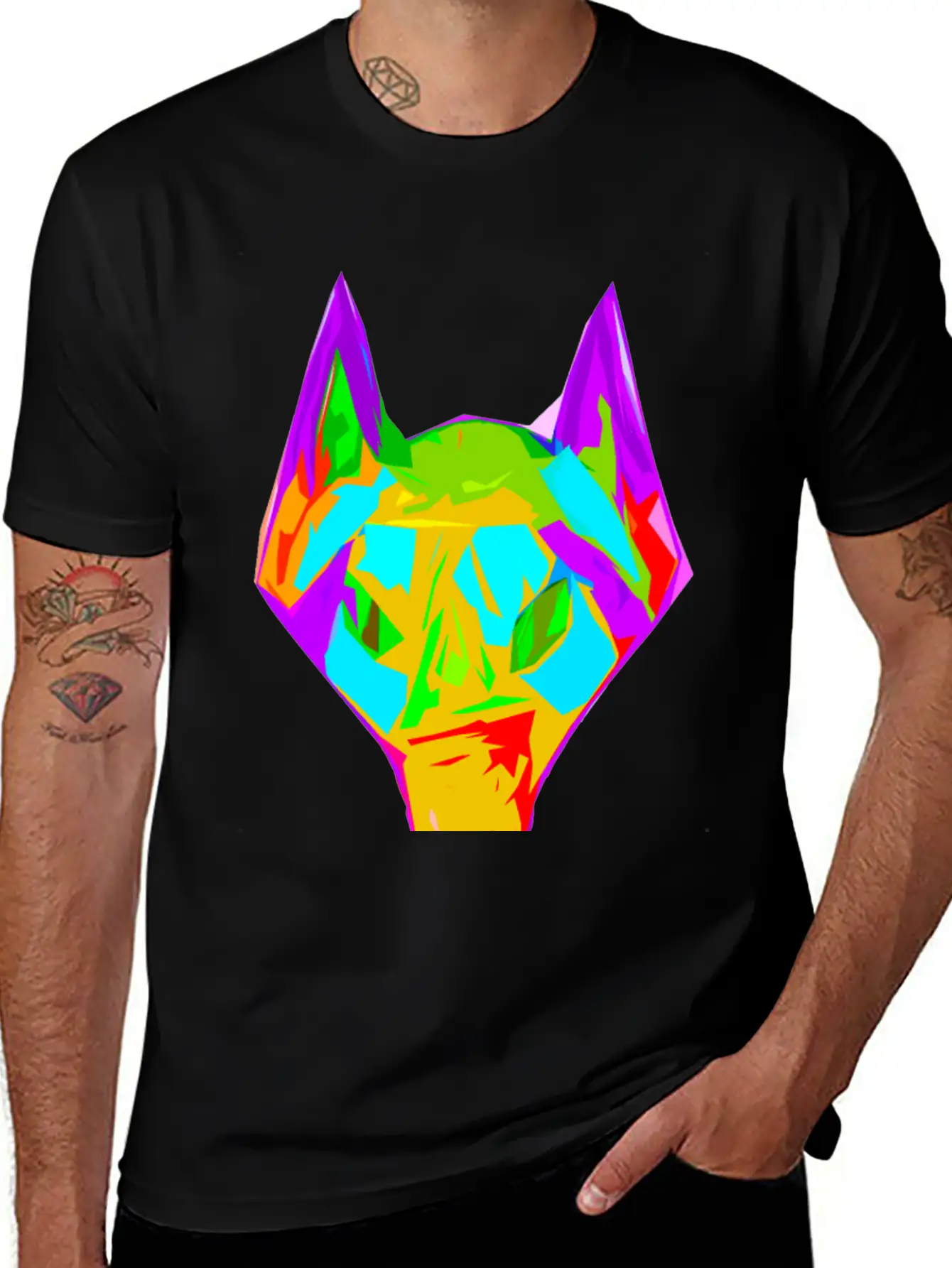 Wolf Abstract Digital Art Unisex Casual T-Shirt – Clean Design For Daily Comfort