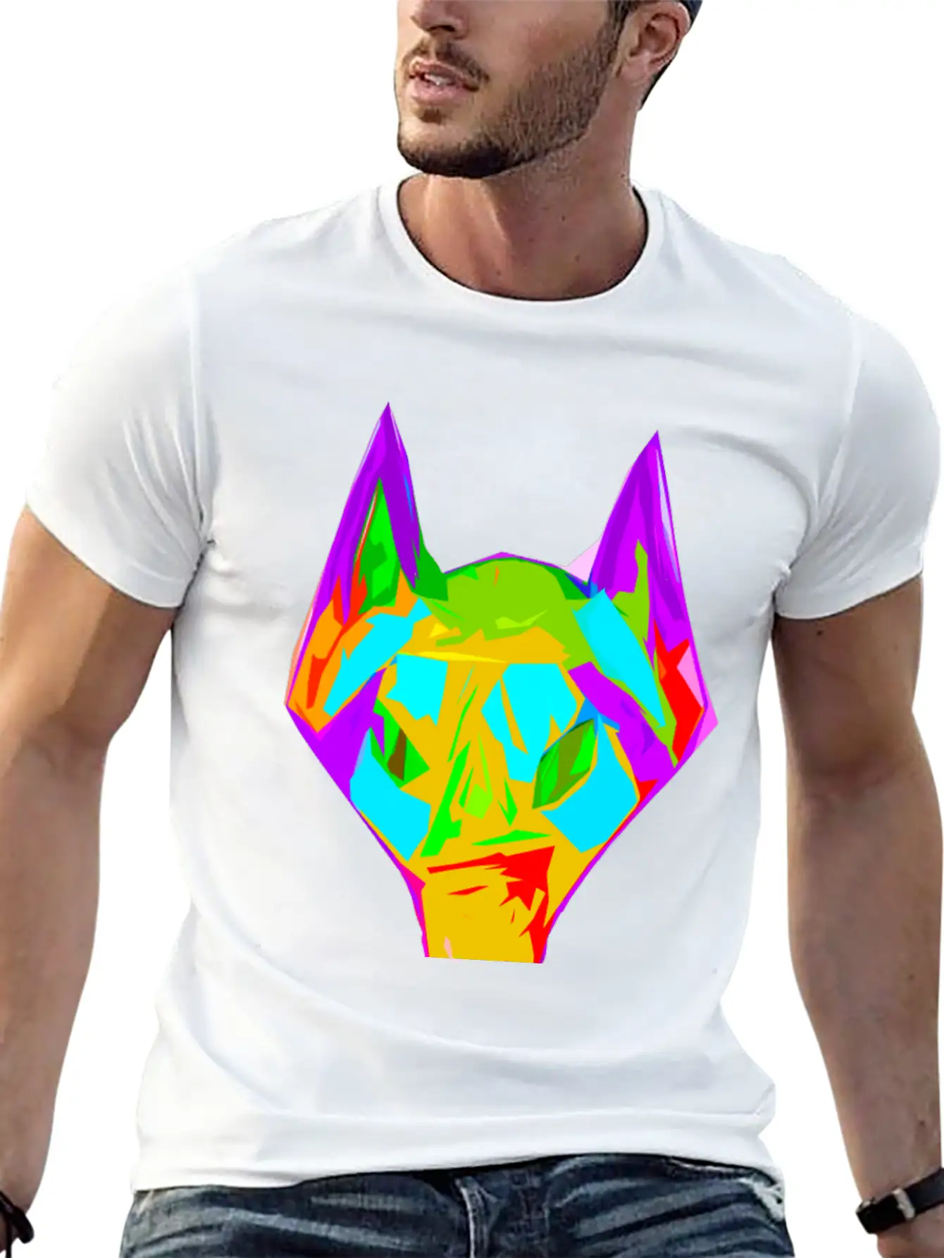 Wolf Abstract Digital Art Unisex Casual T-Shirt – Clean Design For Daily Comfort