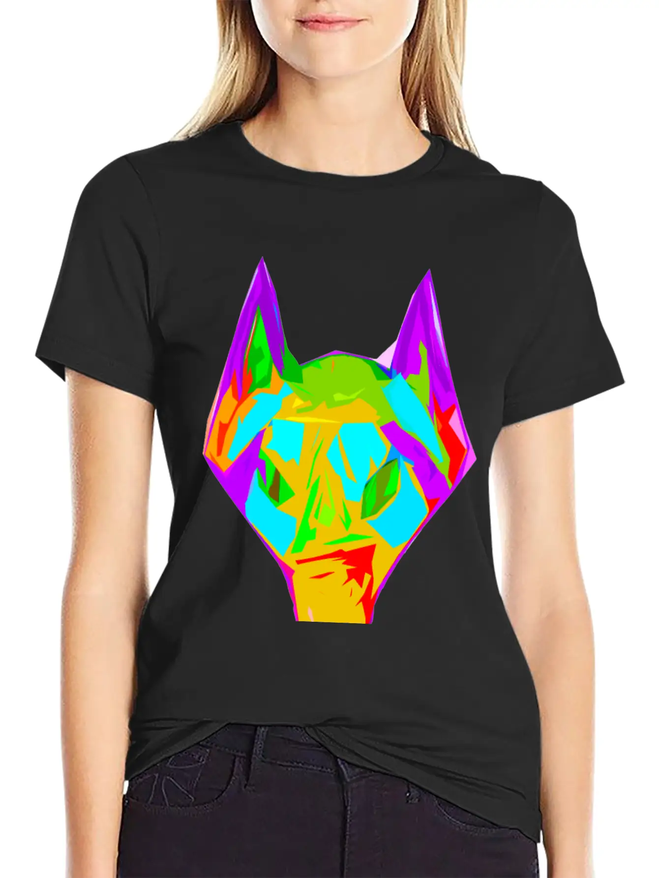Wolf Abstract Digital Art Unisex Casual T-Shirt – Clean Design For Daily Comfort