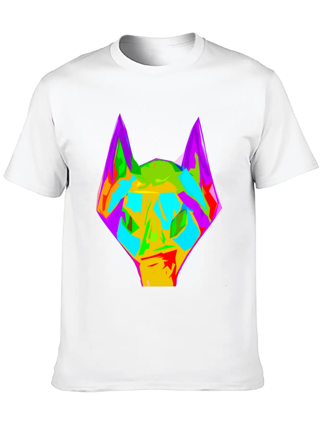 Wolf Abstract Digital Art Unisex Casual T-Shirt – Clean Design For Daily Comfort