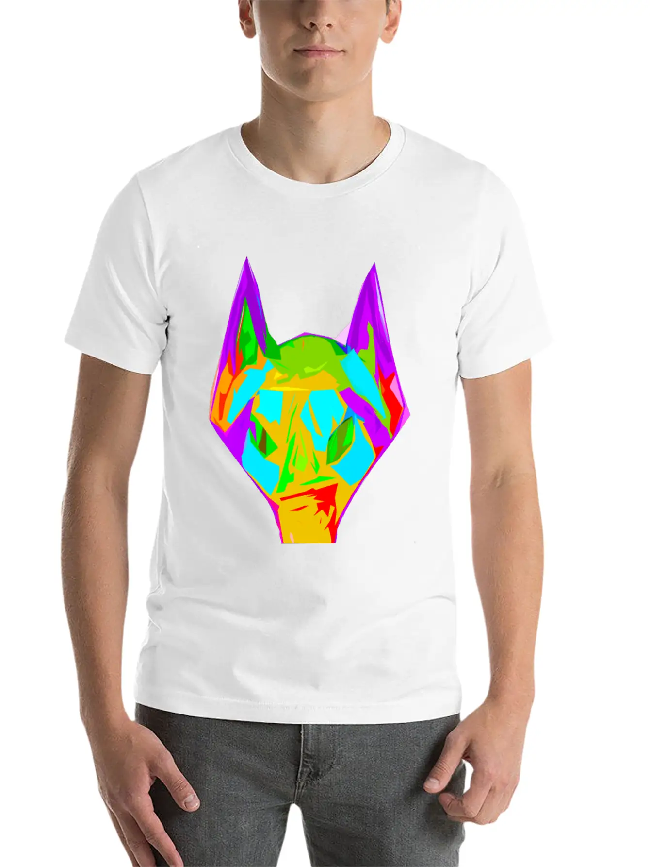 Wolf Abstract Digital Art Unisex Casual T-Shirt – Clean Design For Daily Comfort