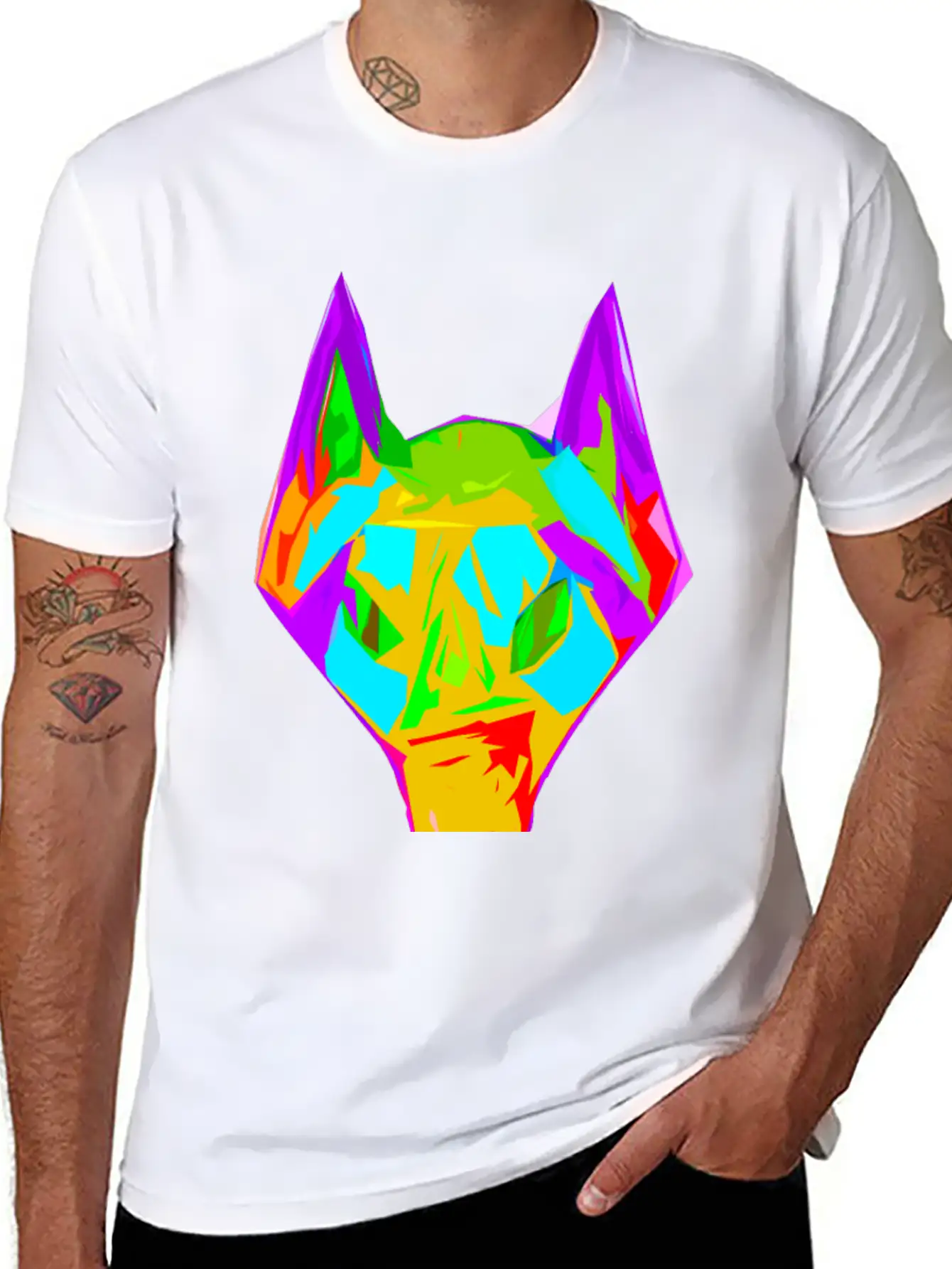 Wolf Abstract Digital Art Unisex Casual T-Shirt – Clean Design For Daily Comfort