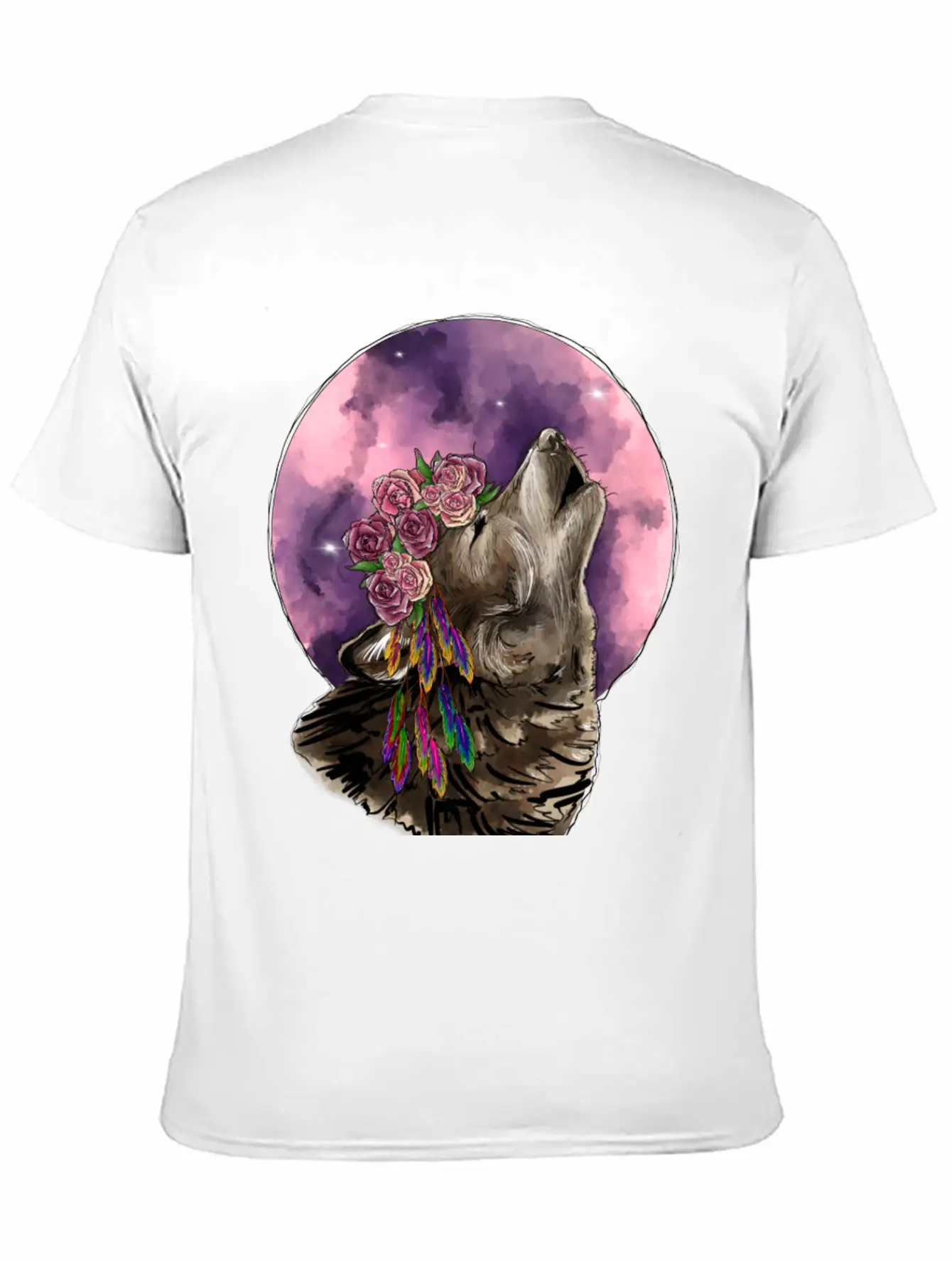 Wolf And Moon Essential Cotton Tee For Daily Outfits – Unisex Style