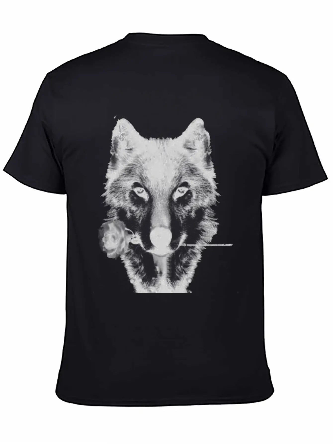 Wolf And Rose Black Unisex Casual T-Shirt – Clean Design For Daily Comfort