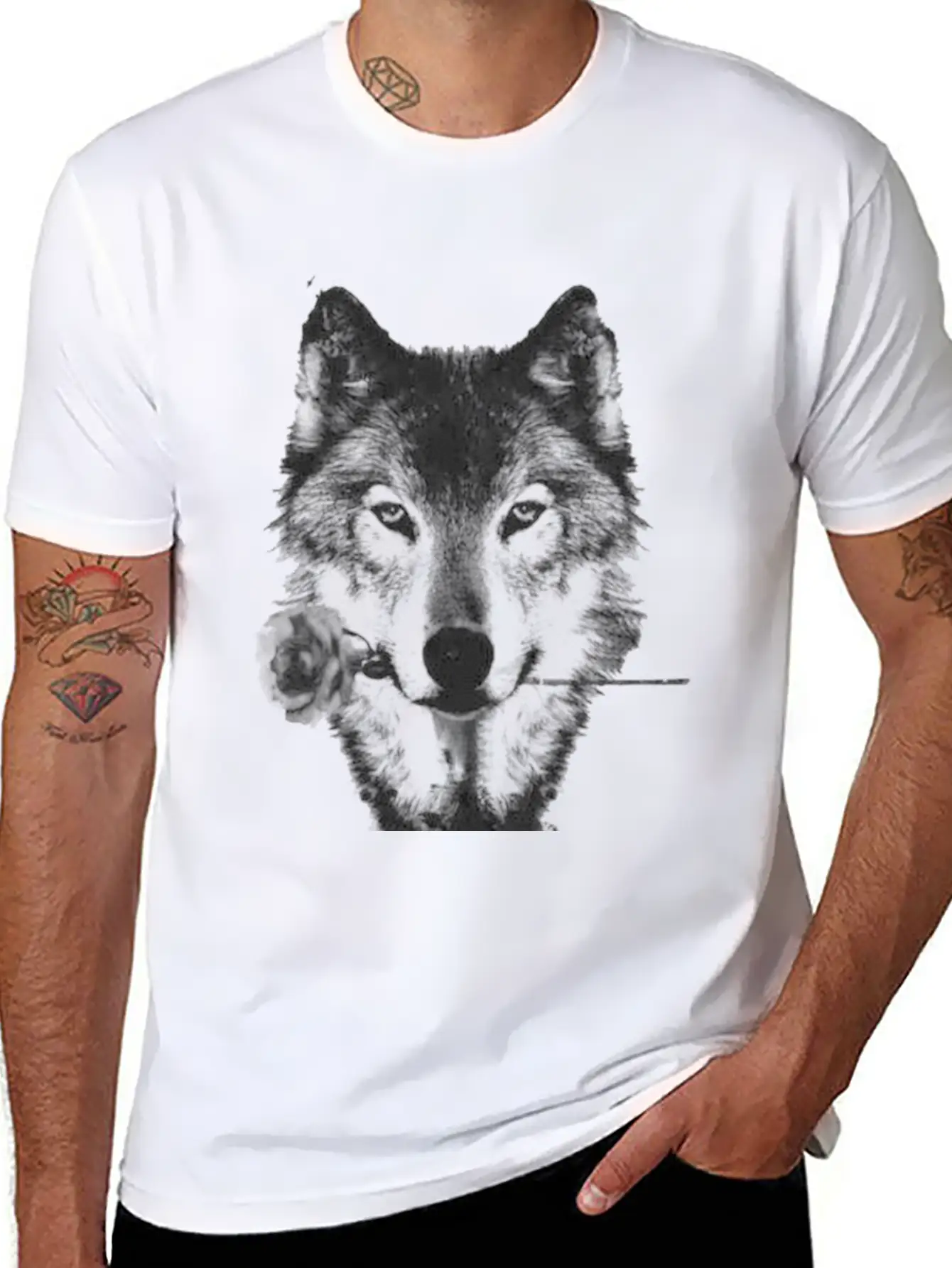 Wolf And Rose Black Unisex Casual T-Shirt – Clean Design For Daily Comfort