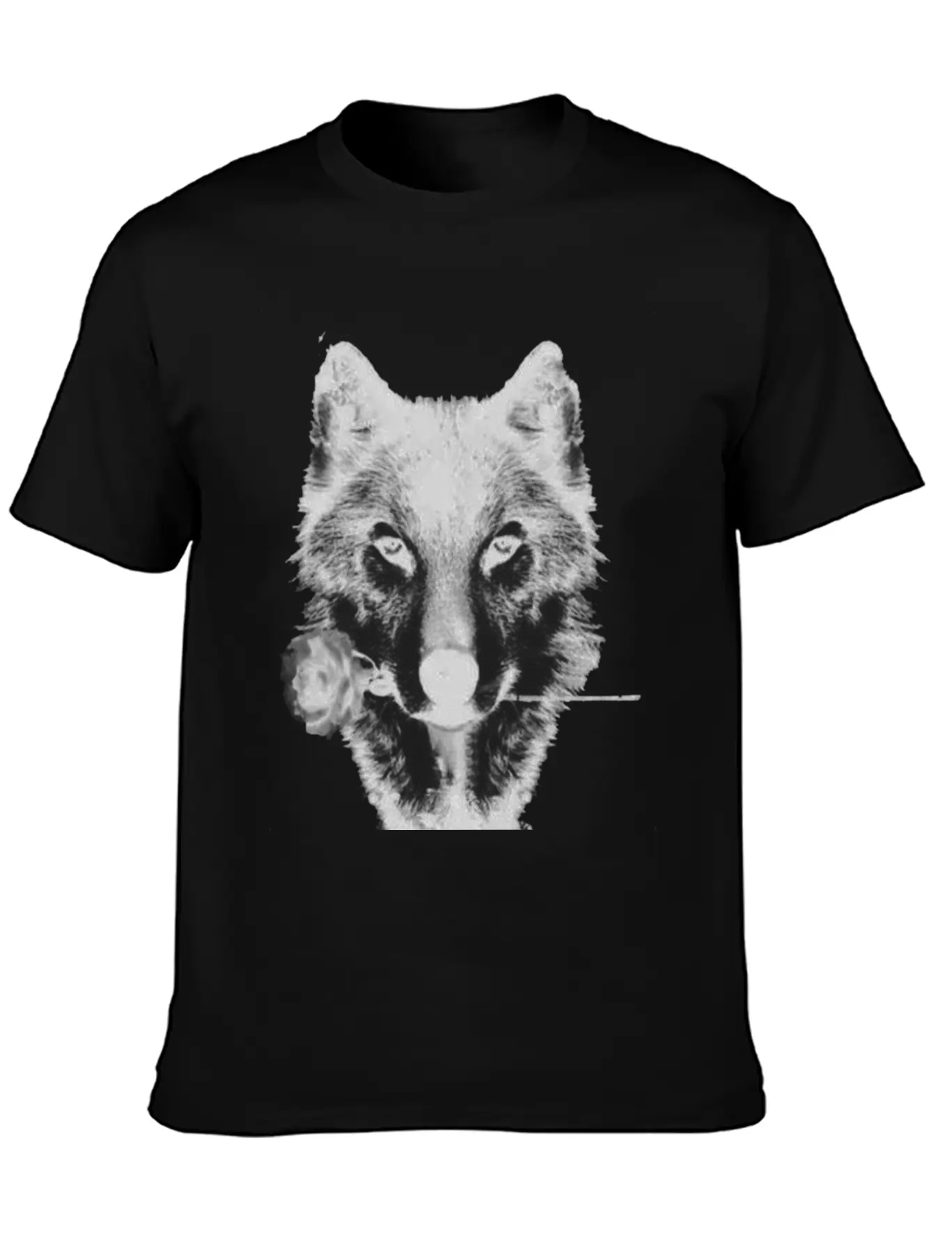 Wolf And Rose Black Unisex Casual T-Shirt – Clean Design For Daily Comfort