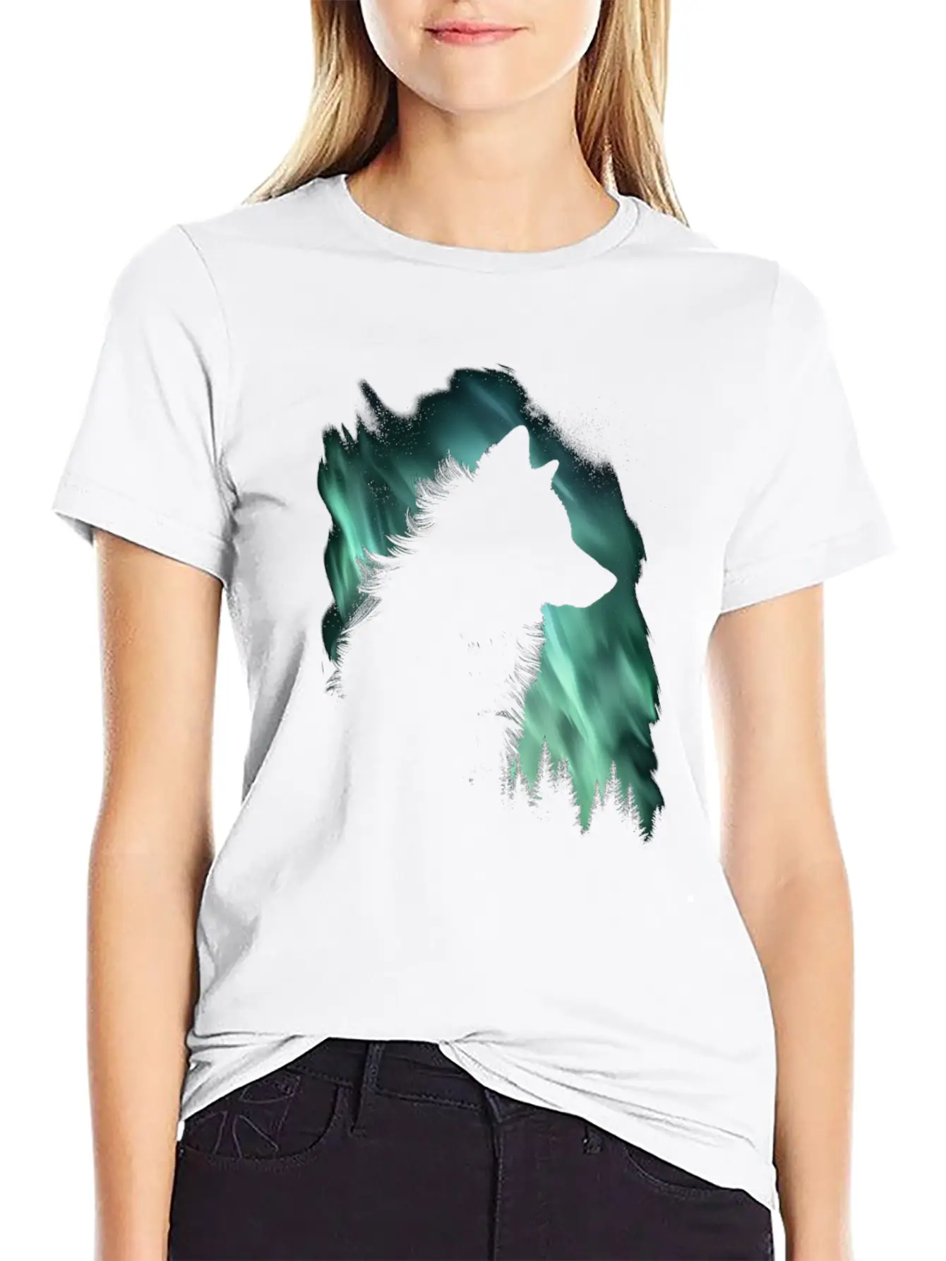 Wolf Aurora Arctic Wolf Lover Gift Classic Fit Graphic Tee For Daily Comfort – Unisex Cotton Shirt