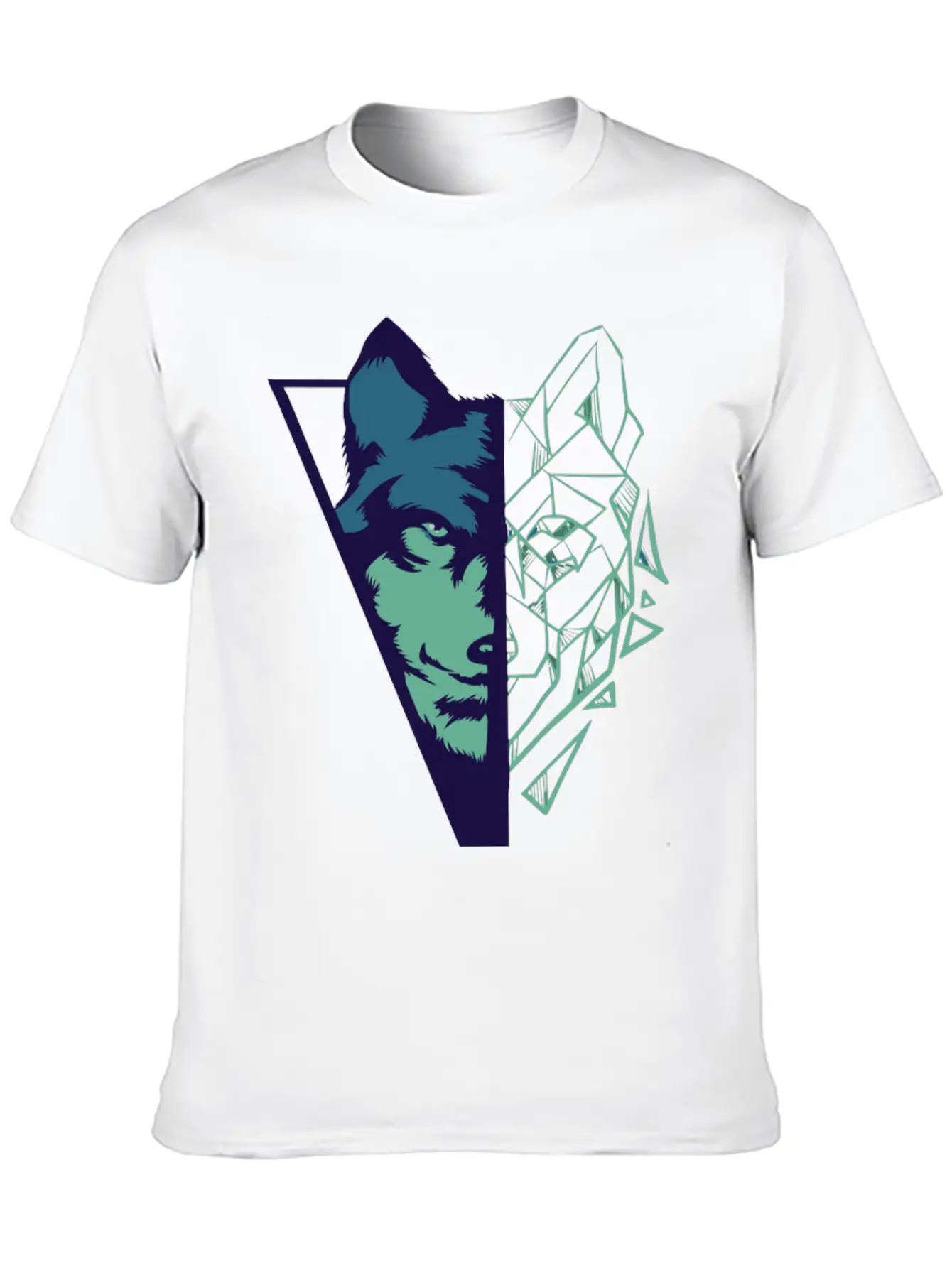 Wolf Gift Geometric Wolves HikingGift Tee Unisex Casual T-Shirt – Clean Design For Daily Comfort