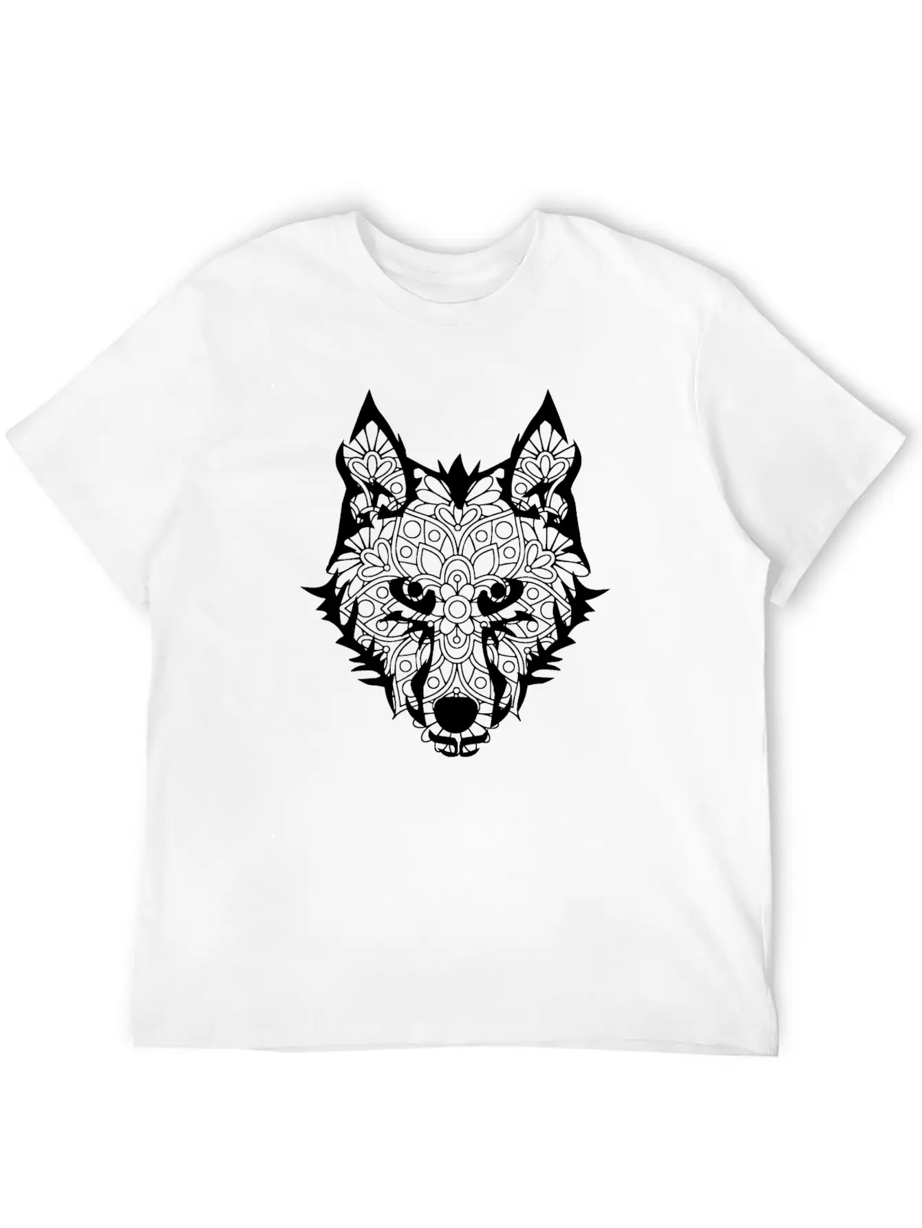 Wolf Head Mandala Wolves Howling Wild Animal Gift Unisex Casual T-Shirt – Clean Design For Daily Comfort