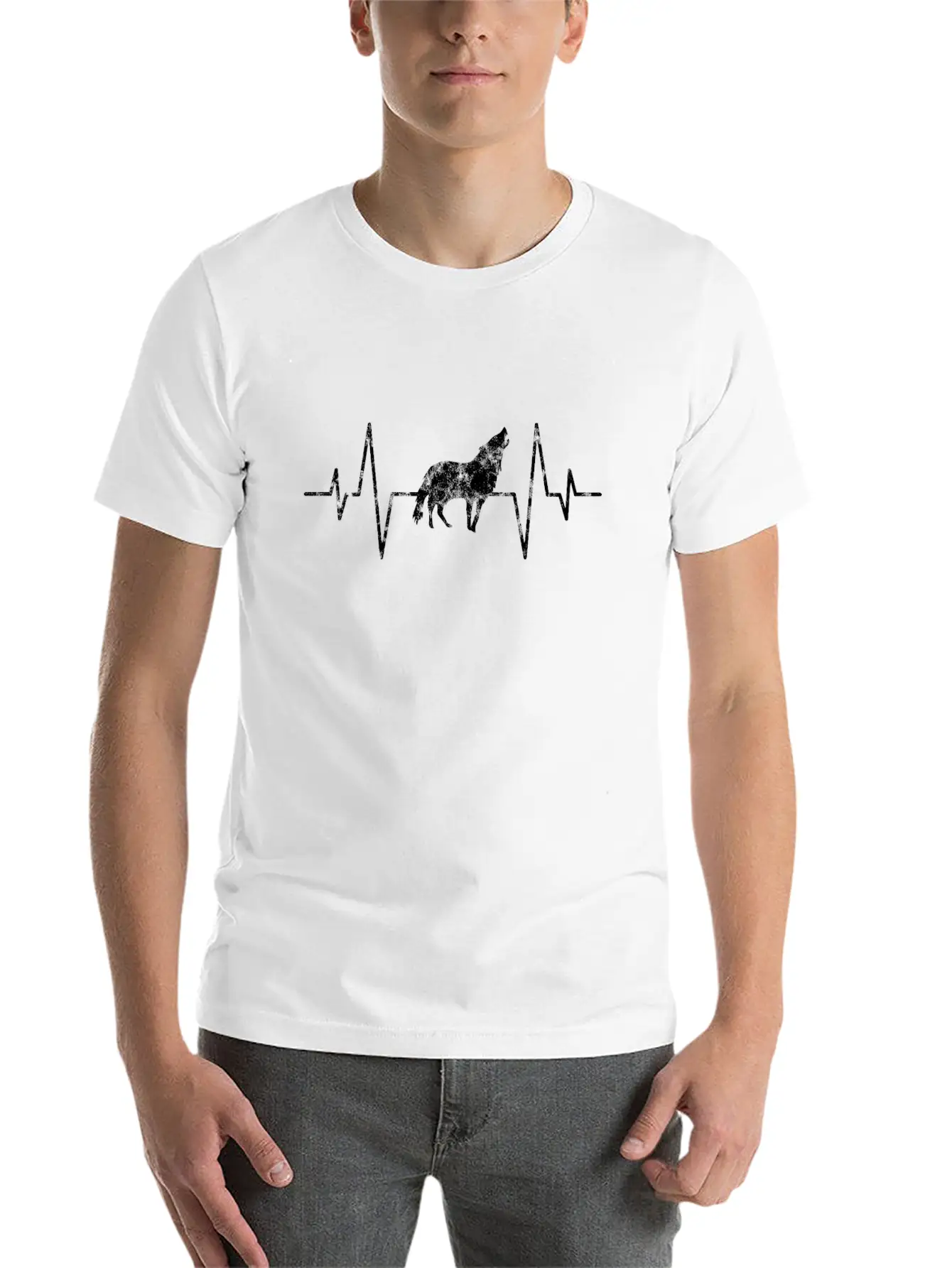 Wolf Heartbeat Basic Graphic T-Shirt – Daily Comfort In Soft Cotton