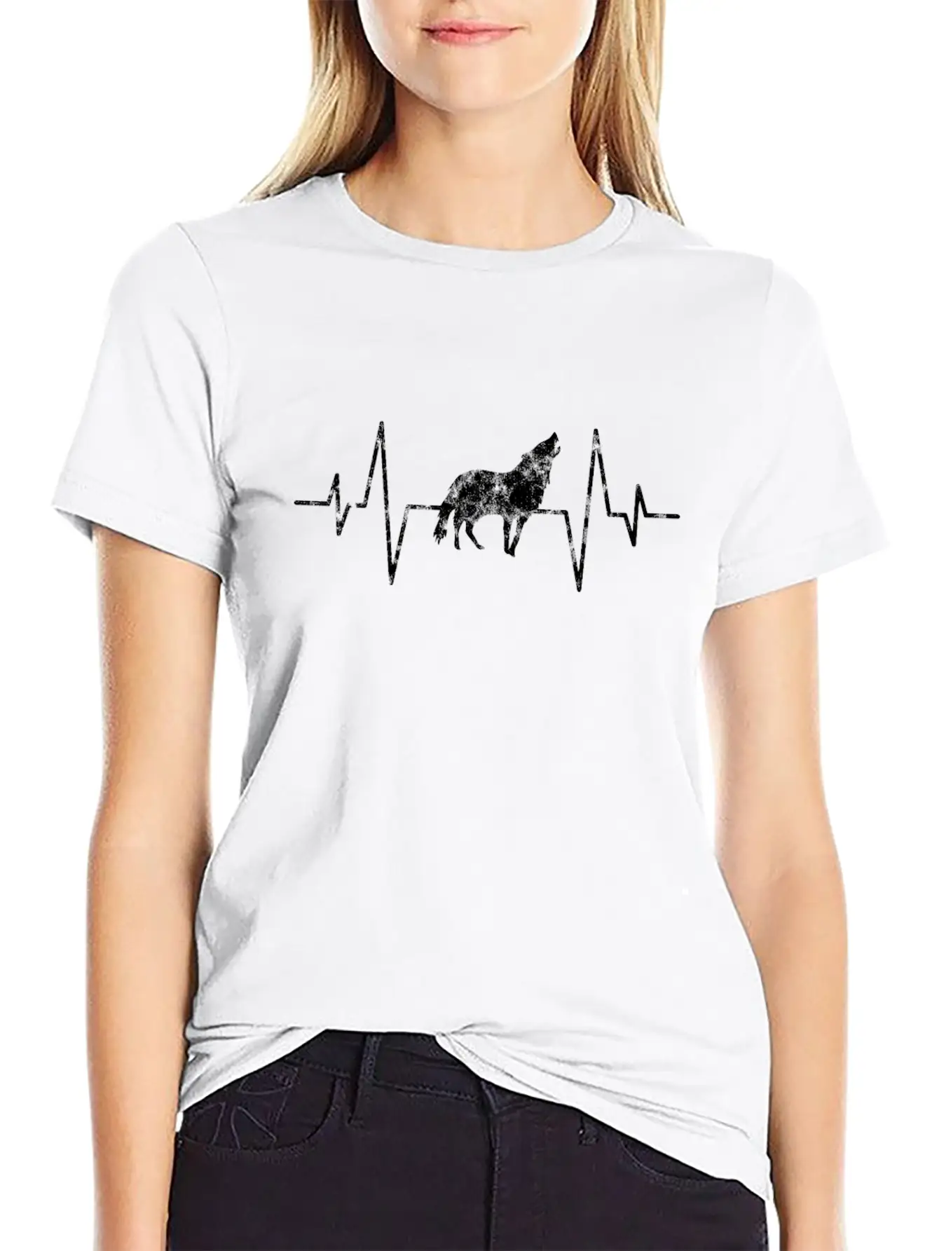 Wolf Heartbeat Basic Graphic T-Shirt – Daily Comfort In Soft Cotton