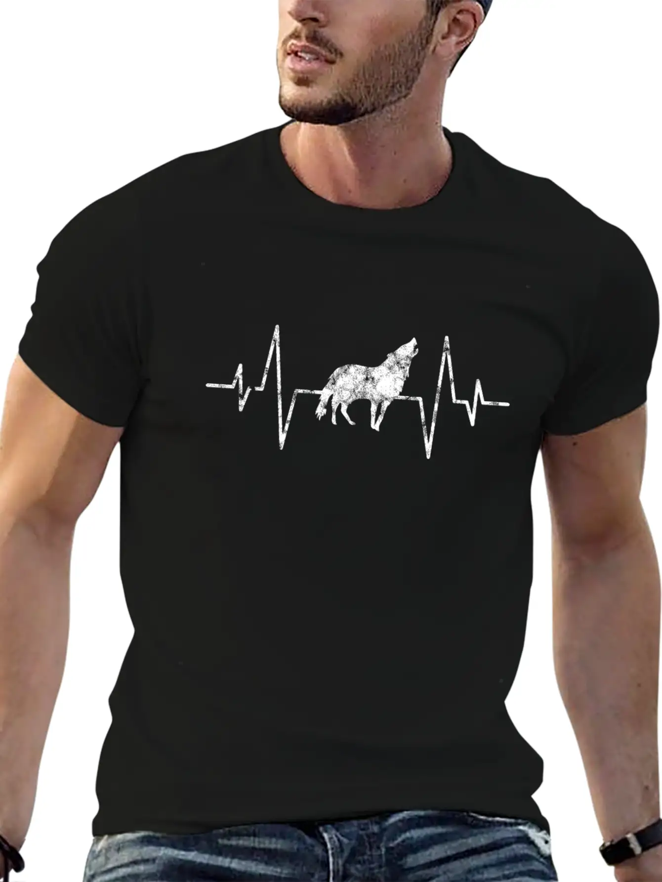Wolf Heartbeat Basic Graphic T-Shirt – Daily Comfort In Soft Cotton