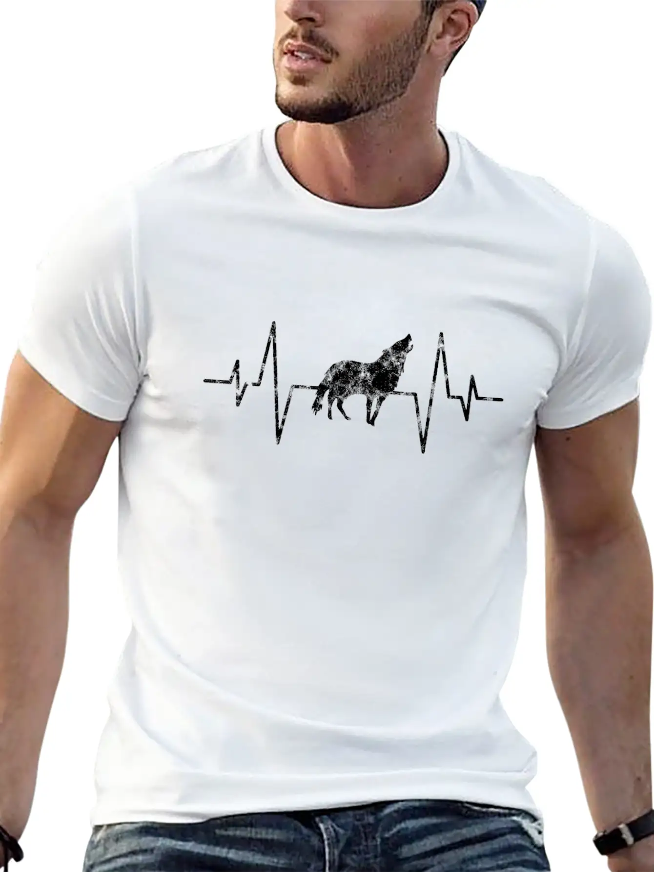 Wolf Heartbeat Basic Graphic T-Shirt – Daily Comfort In Soft Cotton