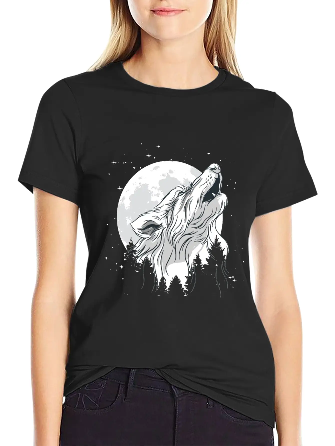 Wolf In Moon Light Werewolf Wolves Modern Fit Casual T-Shirt – Clean And Versatile Design
