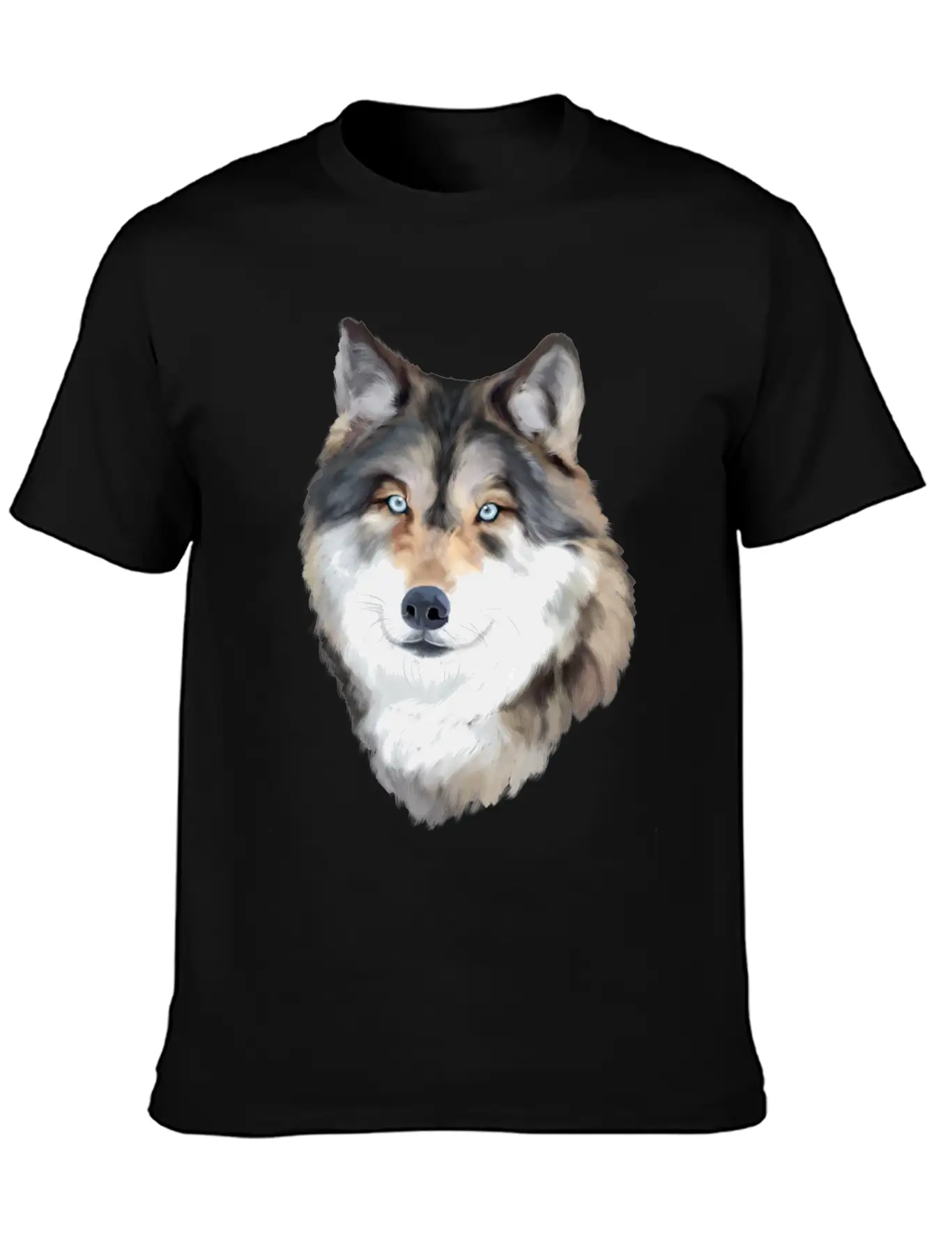 Wolf Smile Happy Vibes Lightweight Cotton T-Shirt – Daily Comfort Graphic Shirt