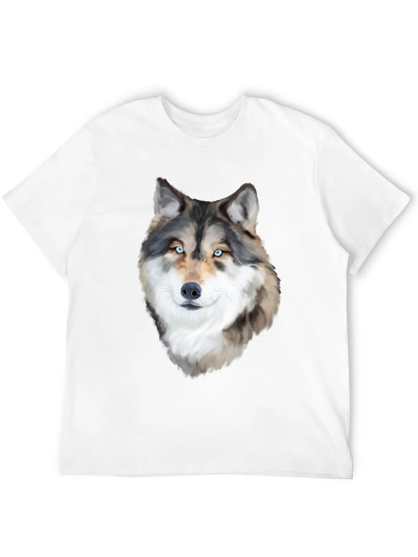 Wolf Smile Happy Vibes Lightweight Cotton T-Shirt – Daily Comfort Graphic Shirt