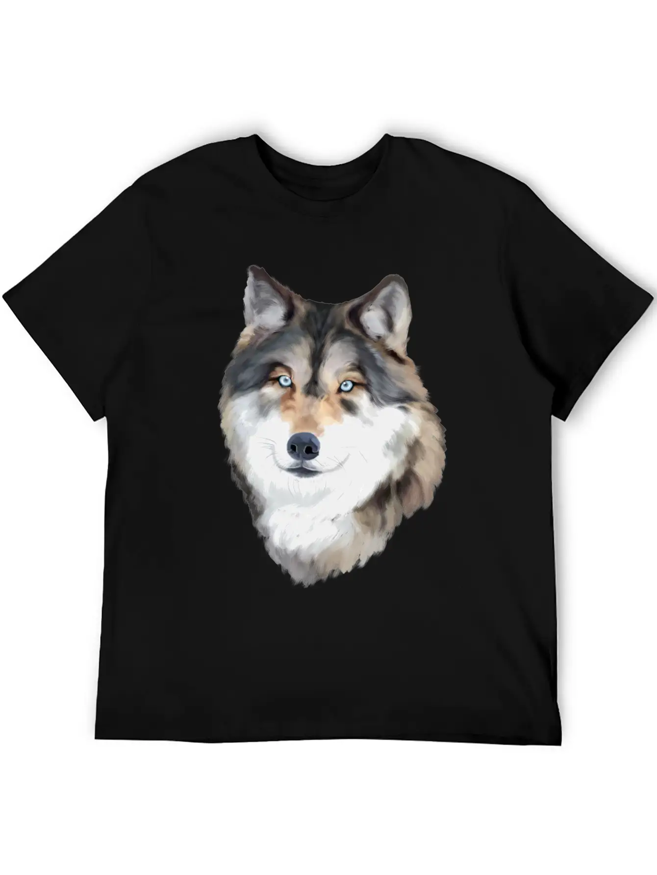Wolf Smile Happy Vibes Lightweight Cotton T-Shirt – Daily Comfort Graphic Shirt