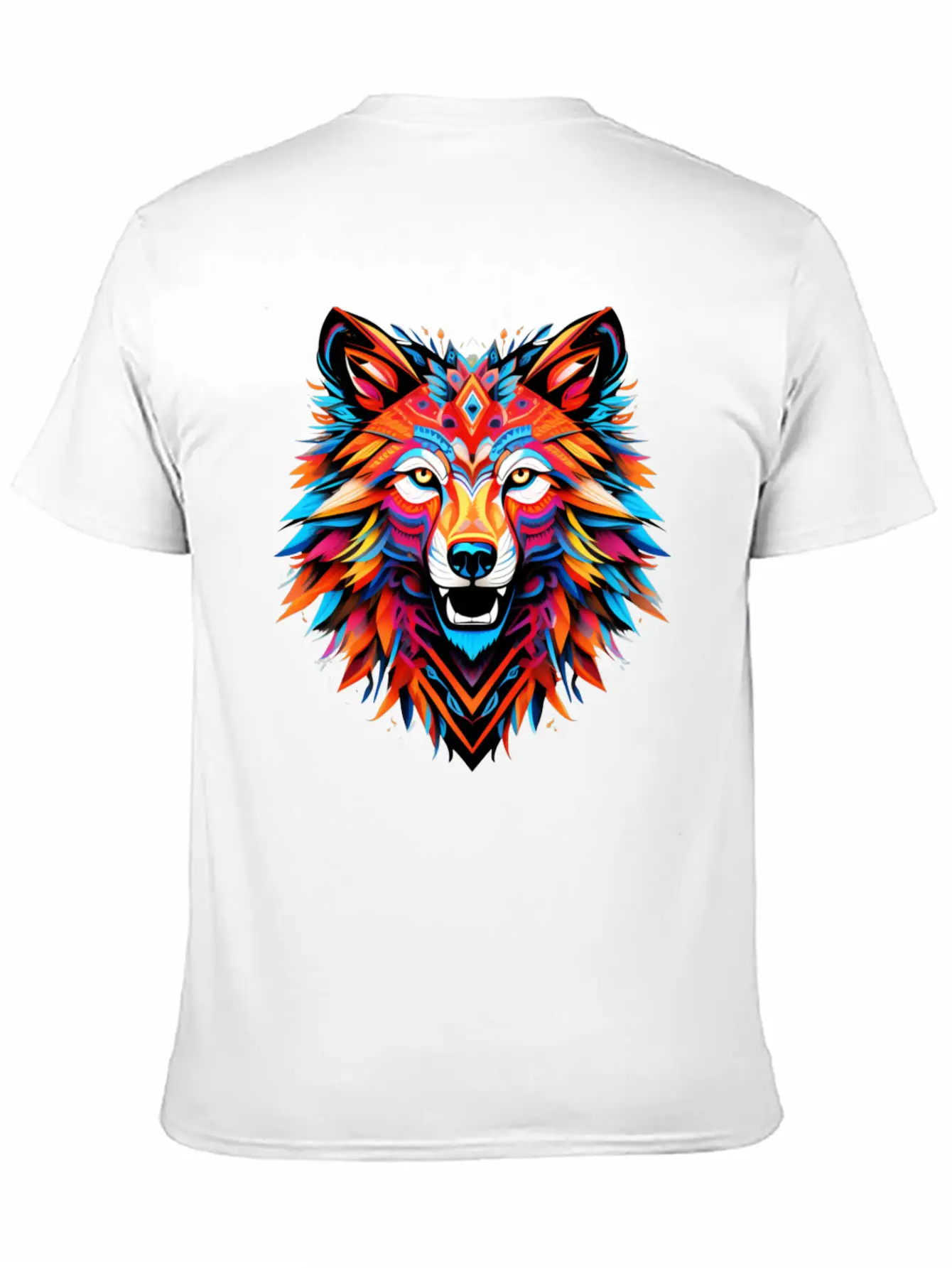Wolf Spirit Fury: Intricate Guardians Blaze Lightweight Cotton T-Shirt – Daily Comfort Graphic Shirt