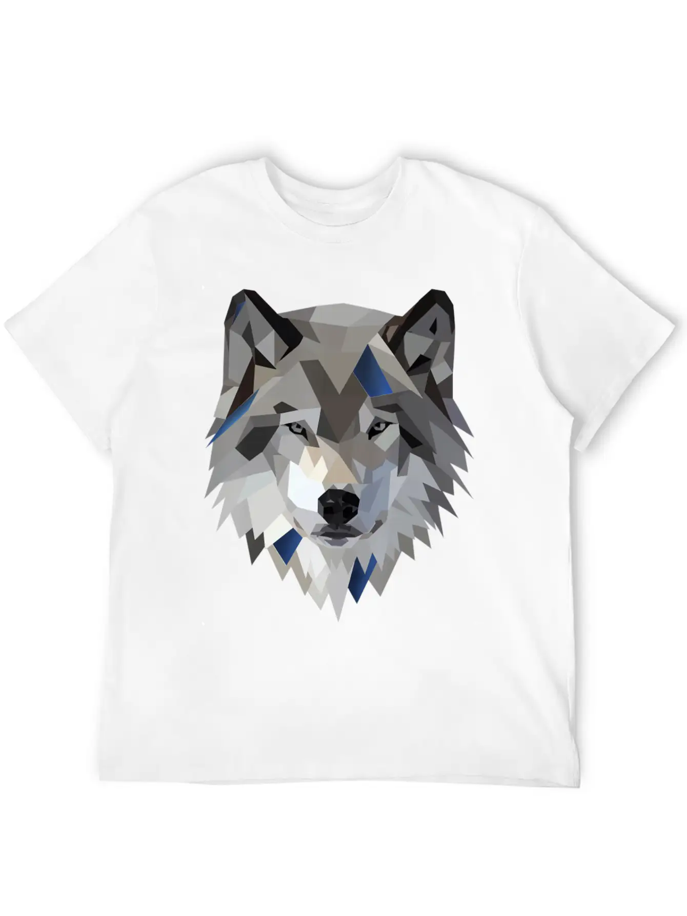 Wolf T Shirt Geometric Low Poly Lightweight Cotton T-Shirt – Daily Comfort Graphic Shirt