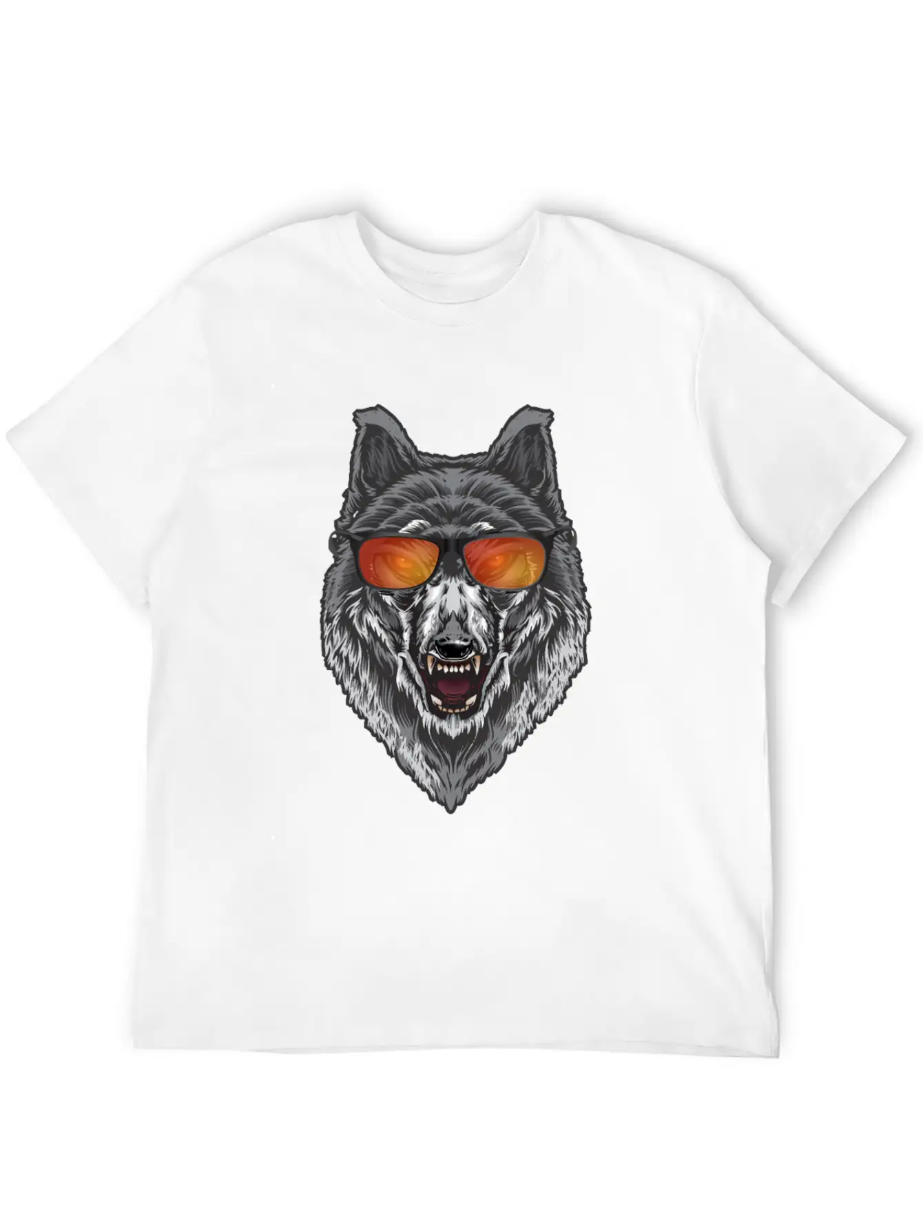 Wolf With Sunglasses Wolf Lover Shirt Lightweight Cotton T-Shirt – Daily Comfort Graphic Shirt