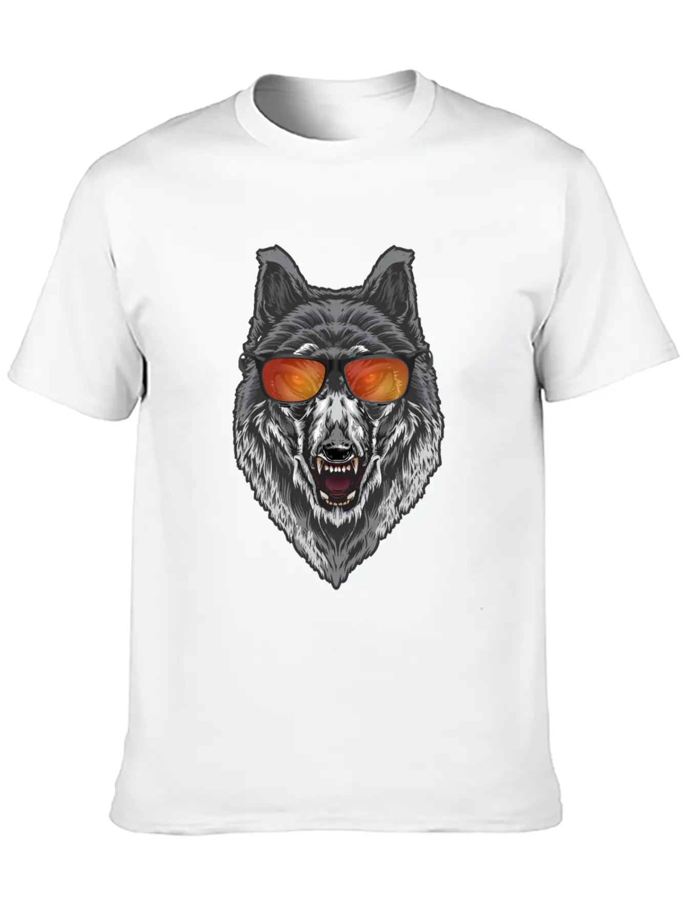 Wolf With Sunglasses Wolf Lover Shirt Lightweight Cotton T-Shirt – Daily Comfort Graphic Shirt
