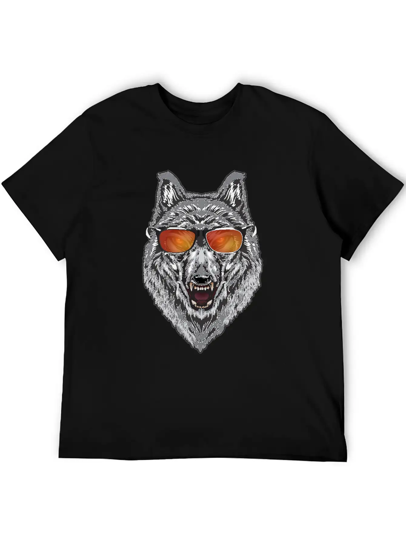 Wolf With Sunglasses Wolf Lover Shirt Lightweight Cotton T-Shirt – Daily Comfort Graphic Shirt