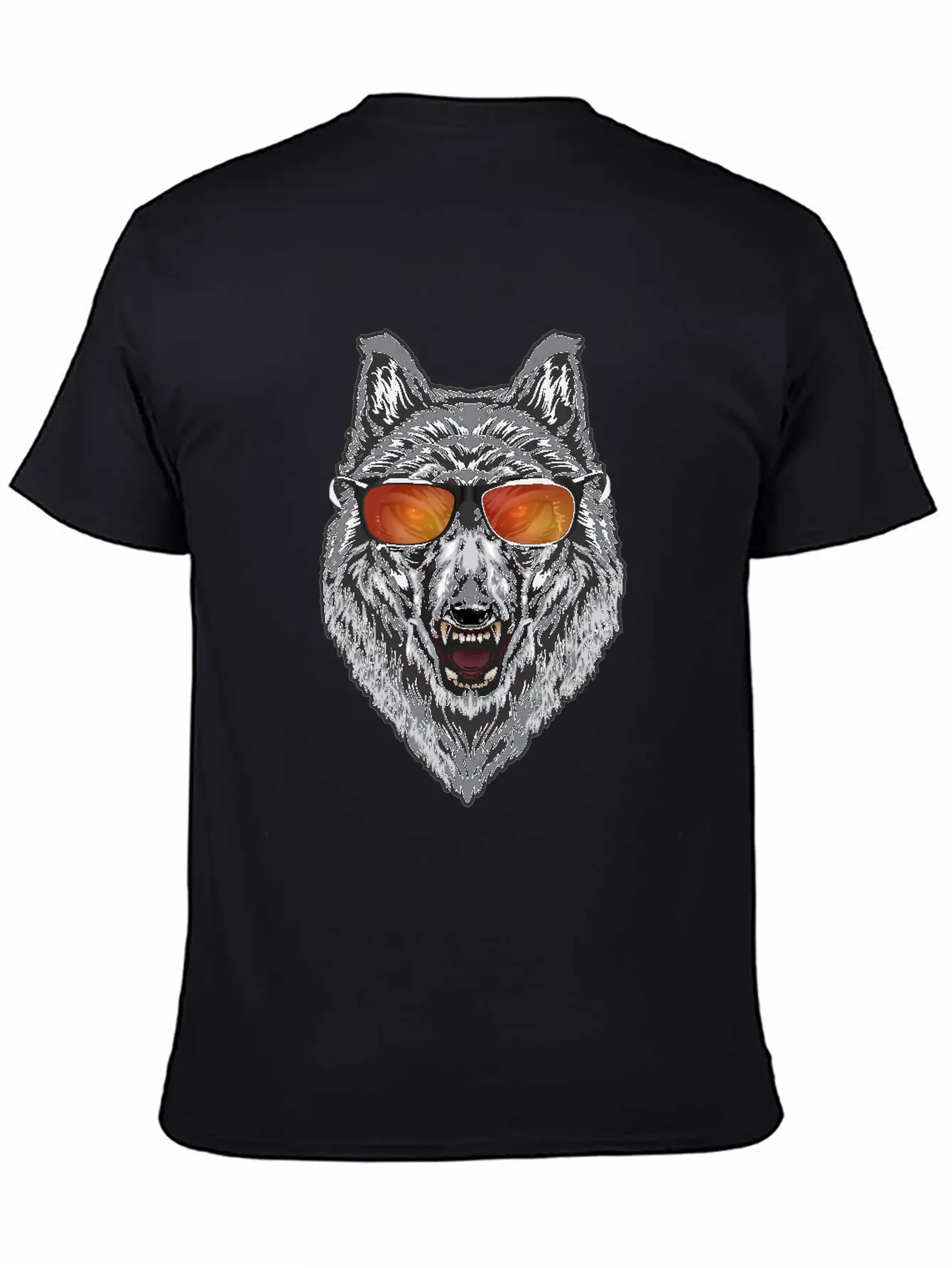 Wolf With Sunglasses Wolf Lover Shirt Lightweight Cotton T-Shirt – Daily Comfort Graphic Shirt