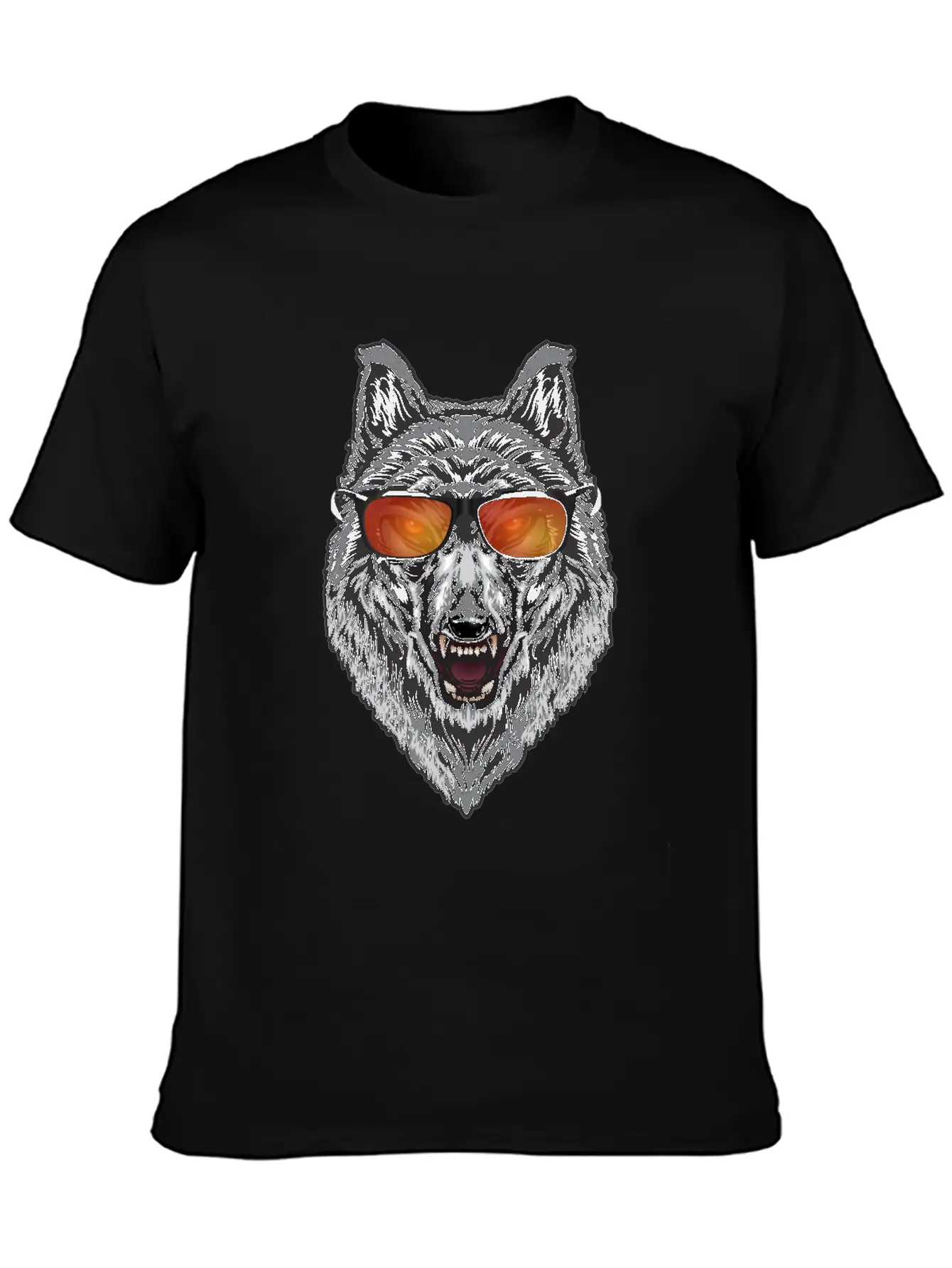 Wolf With Sunglasses Wolf Lover Shirt Lightweight Cotton T-Shirt – Daily Comfort Graphic Shirt