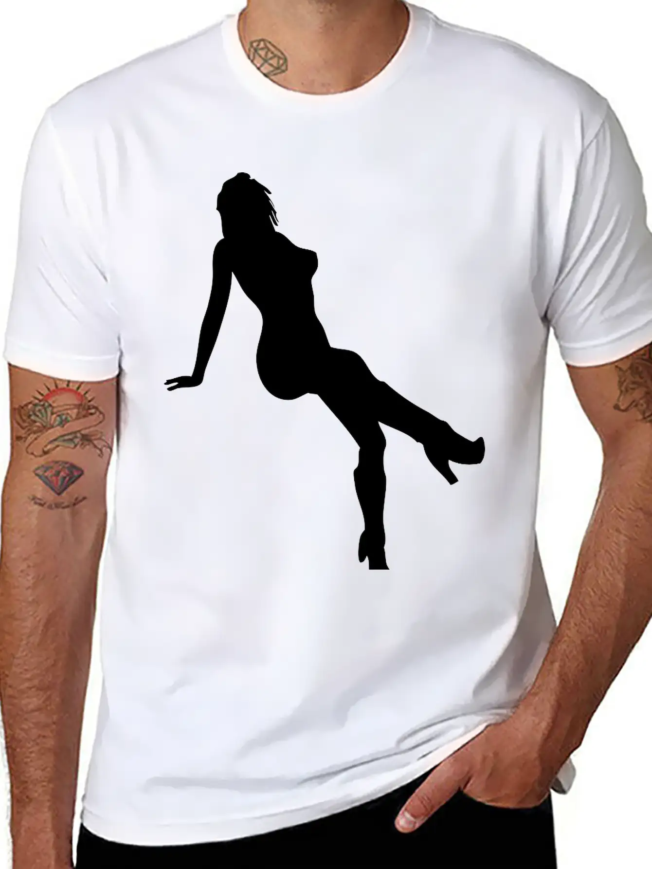 Woman Body Silhouette Vector Design Lightweight Cotton T-Shirt – Daily Comfort Graphic Shirt