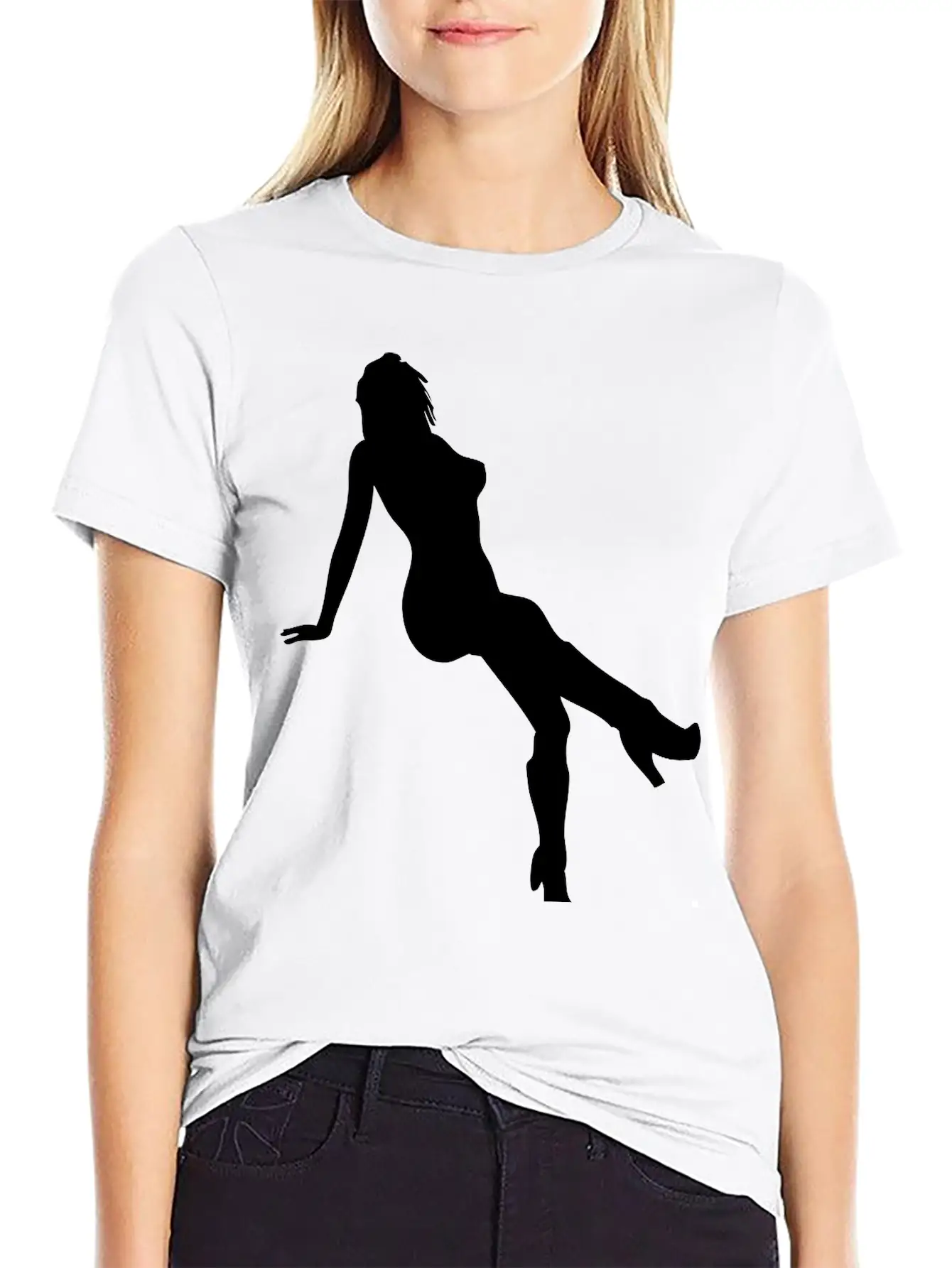 Woman Body Silhouette Vector Design Lightweight Cotton T-Shirt – Daily Comfort Graphic Shirt