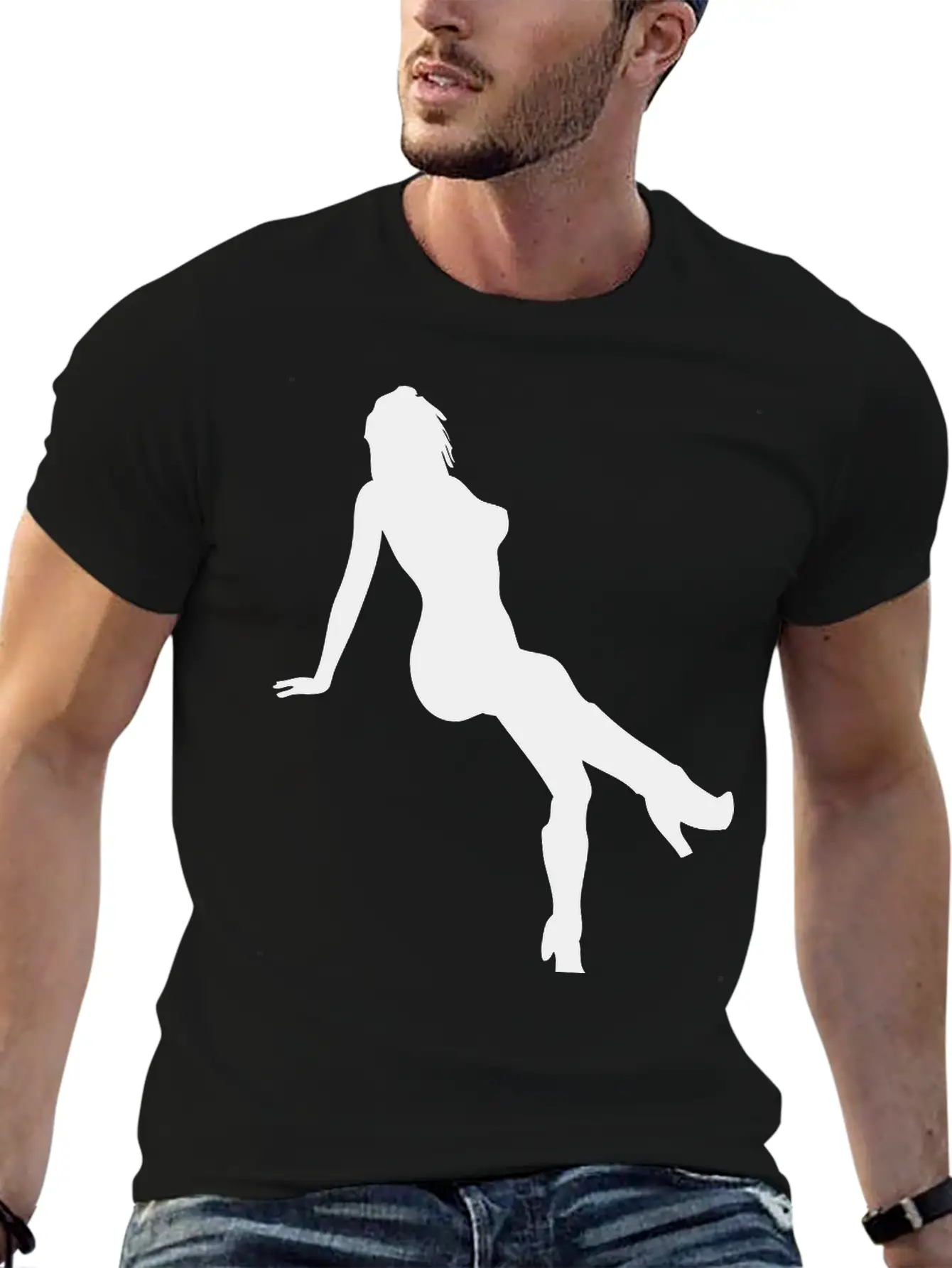 Woman Body Silhouette Vector Design Lightweight Cotton T-Shirt – Daily Comfort Graphic Shirt