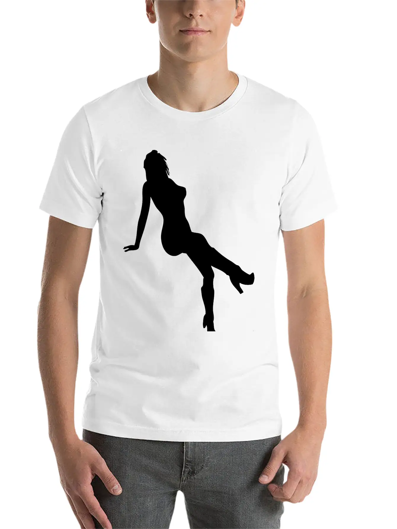 Woman Body Silhouette Vector Design Lightweight Cotton T-Shirt – Daily Comfort Graphic Shirt