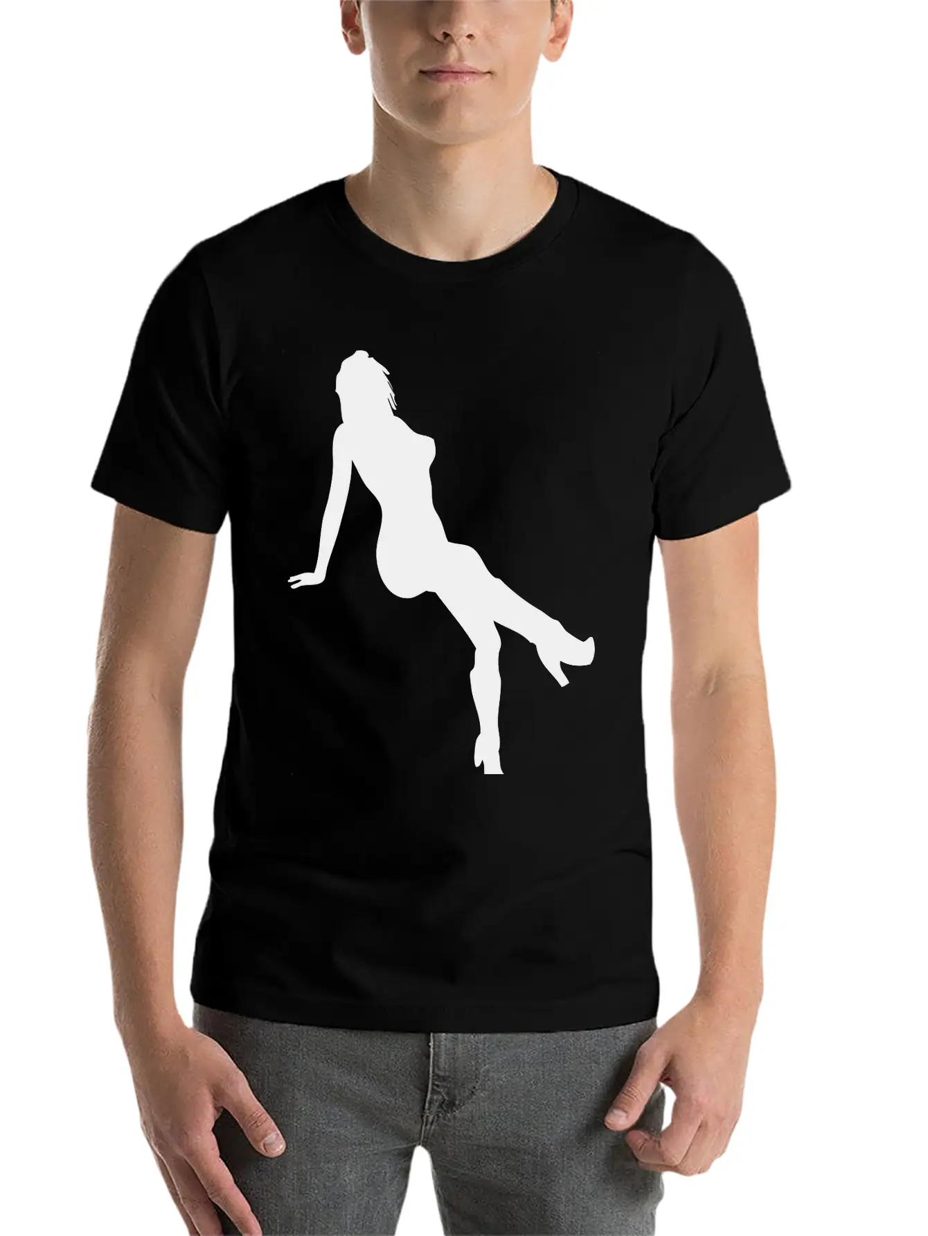 Woman Body Silhouette Vector Design Lightweight Cotton T-Shirt – Daily Comfort Graphic Shirt