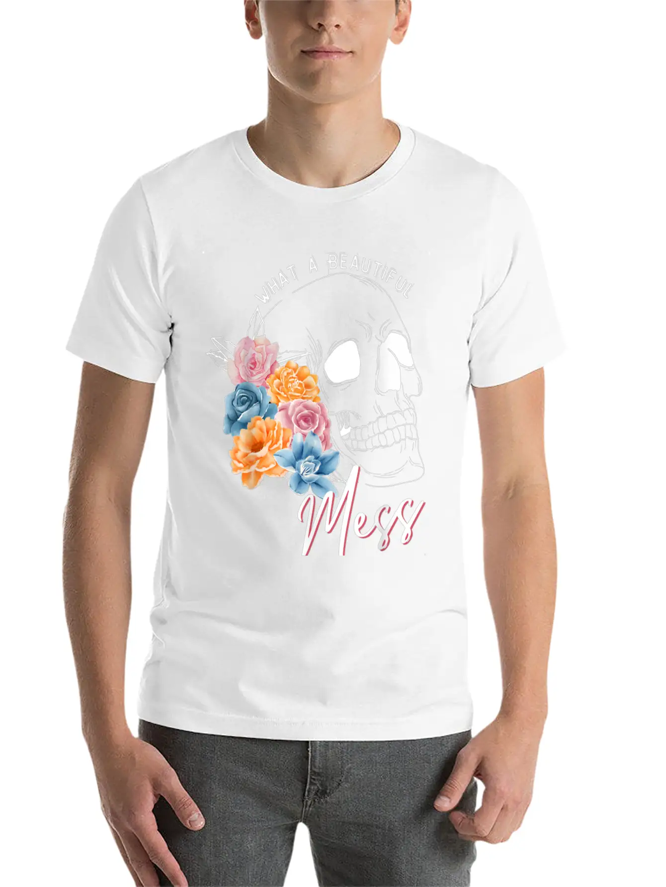 Womens Clothing Colorful Flowers Stylish Everyday T-Shirt – Unisex Basic Cotton Tee