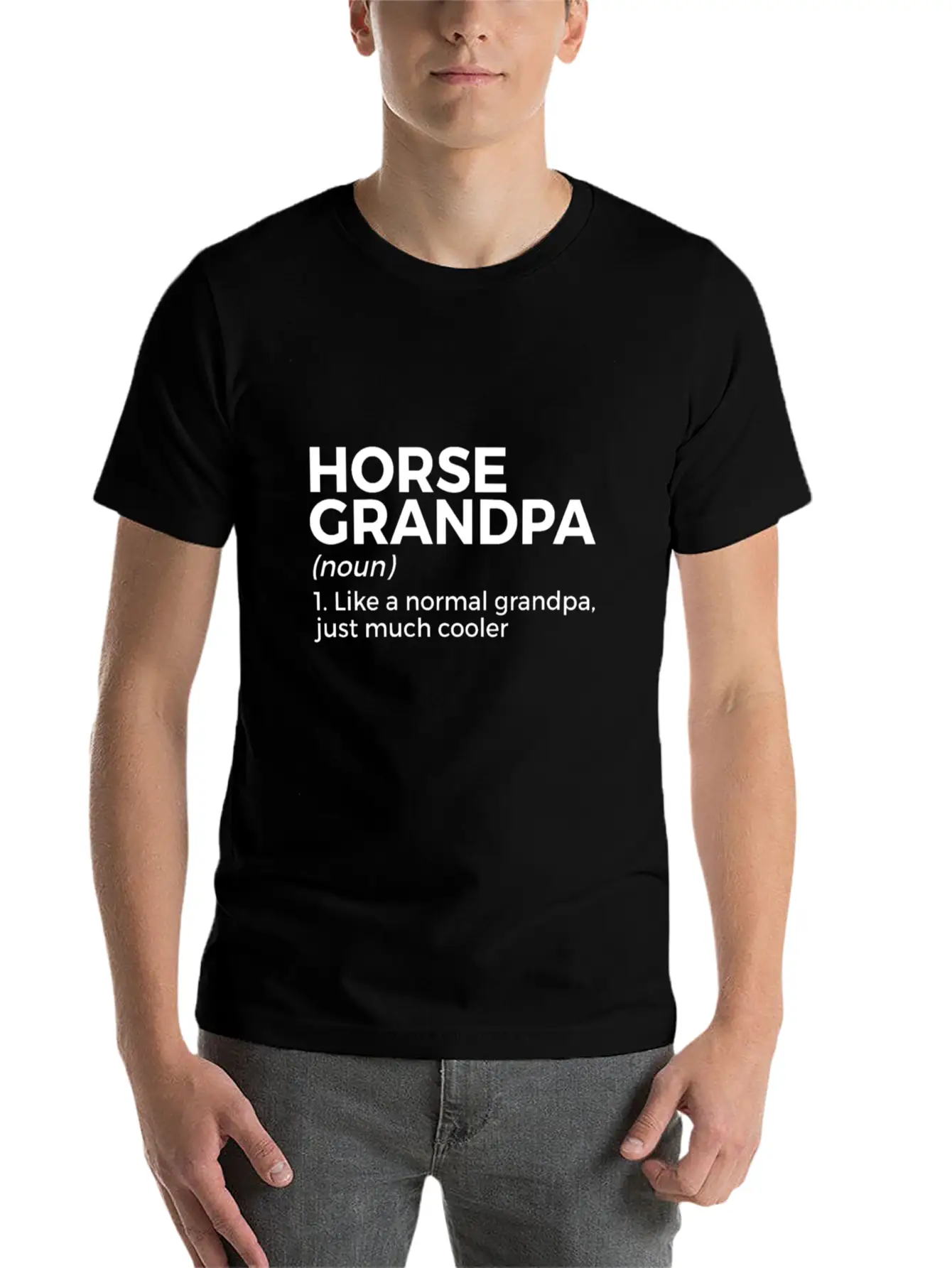 Womens Horse Grandpa Definition Horse Lover V Neck Essential Cotton Tee For Daily Outfits – Unisex Style