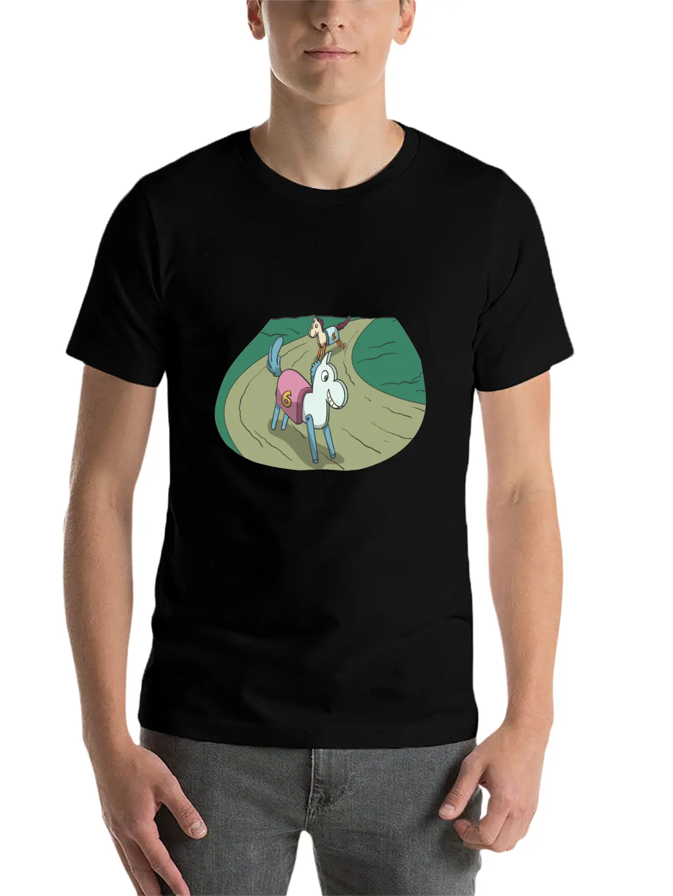 Wooden Horse At The Race Lightweight Cotton T-Shirt – Daily Comfort Graphic Shirt