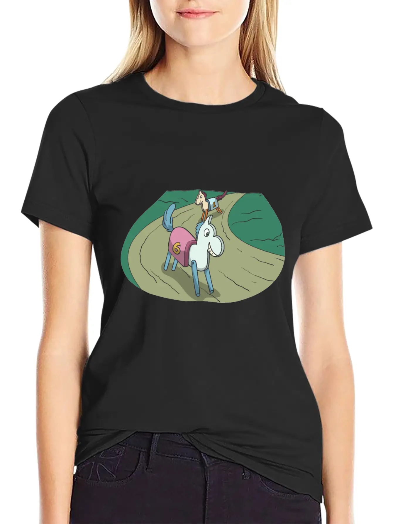 Wooden Horse At The Race Lightweight Cotton T-Shirt – Daily Comfort Graphic Shirt