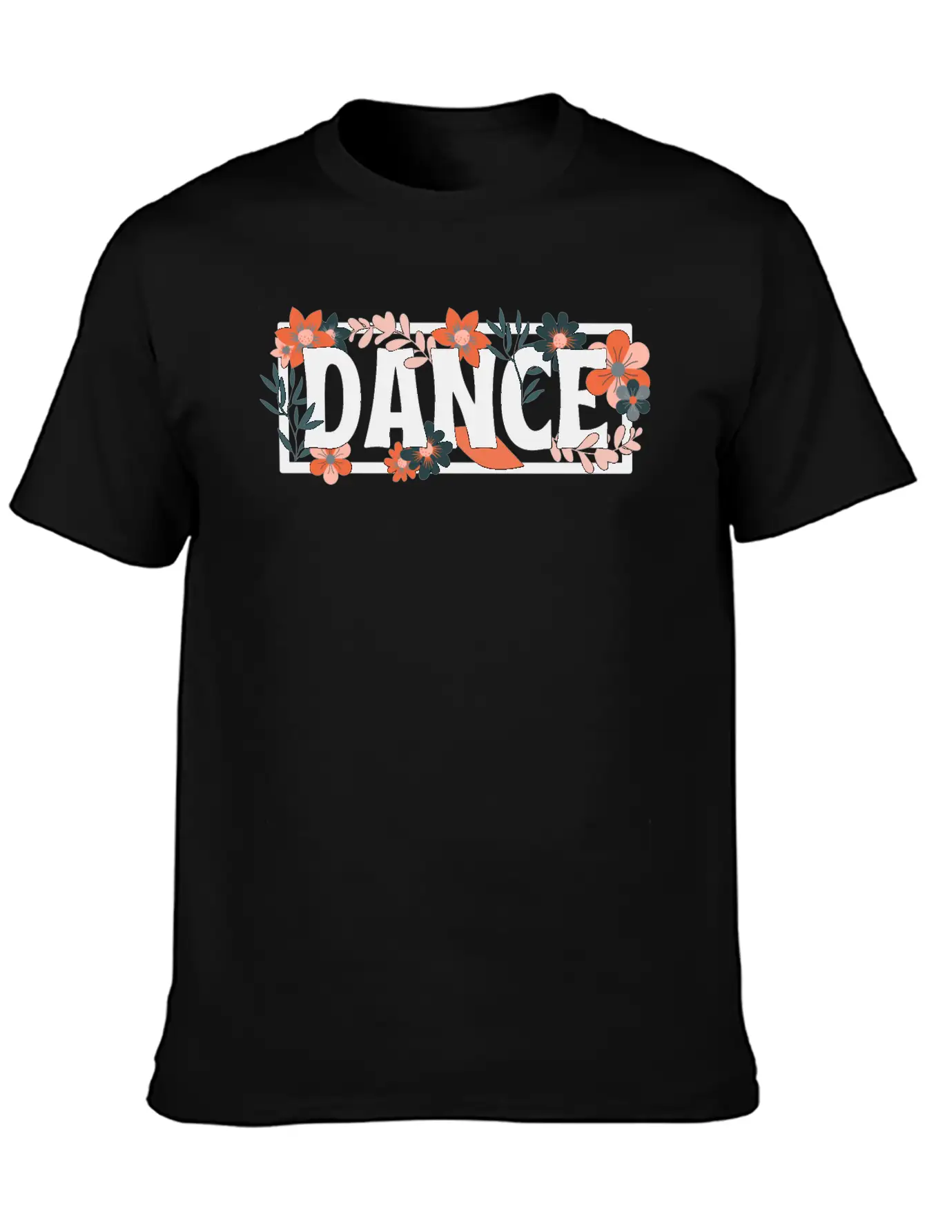 Word Of Dance With Floral Lightweight Cotton T-Shirt – Daily Comfort Graphic Shirt
