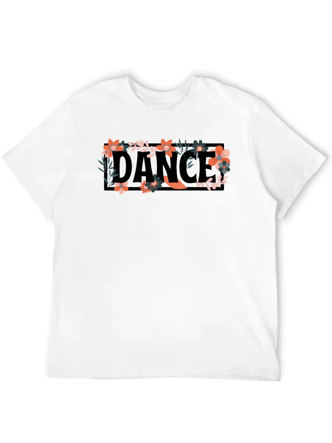 Word Of Dance With Floral Lightweight Cotton T-Shirt – Daily Comfort Graphic Shirt