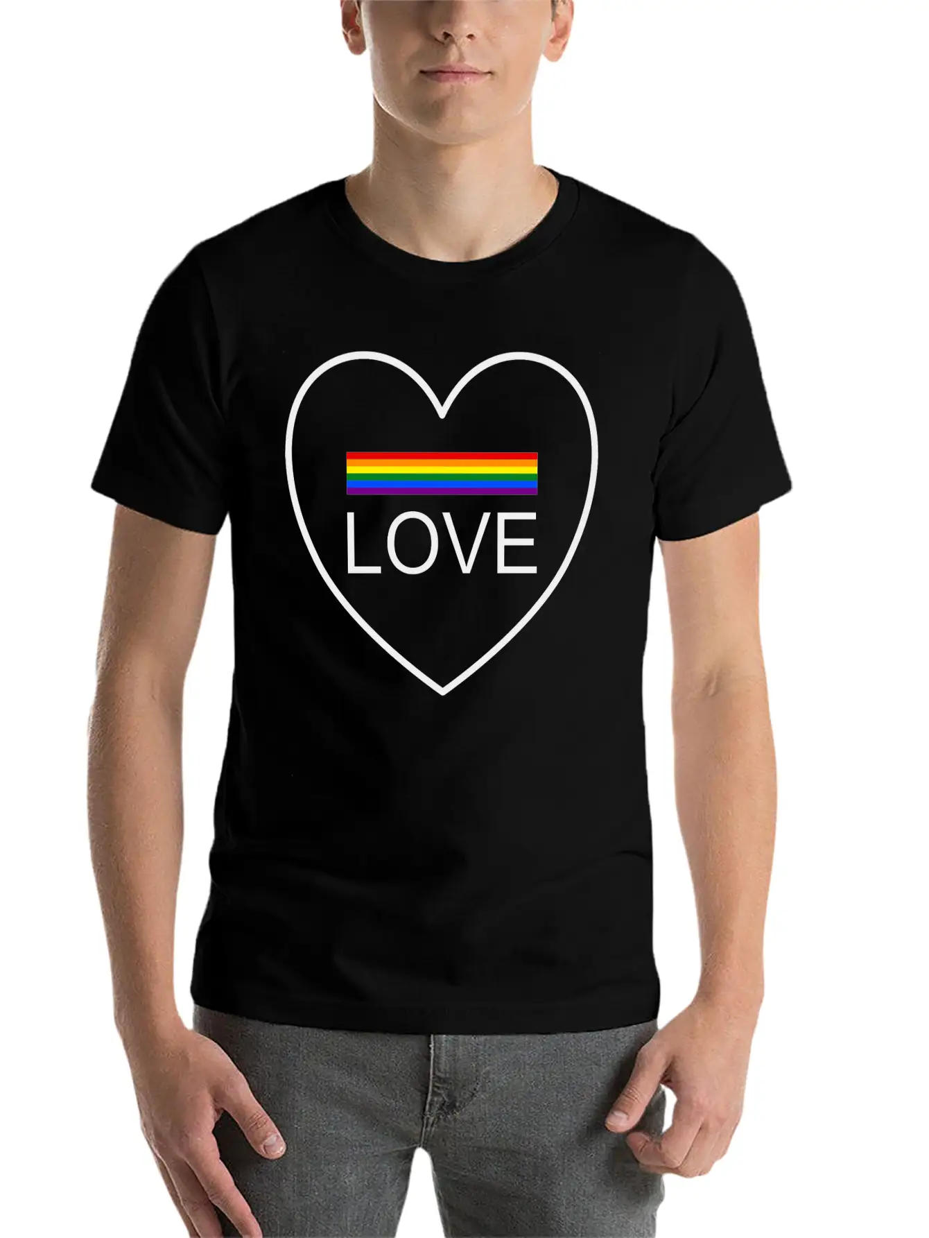Wording Design "LOVE". Design For Pride Month 2024 Unisex Casual T-Shirt – Clean Design For Daily Comfort