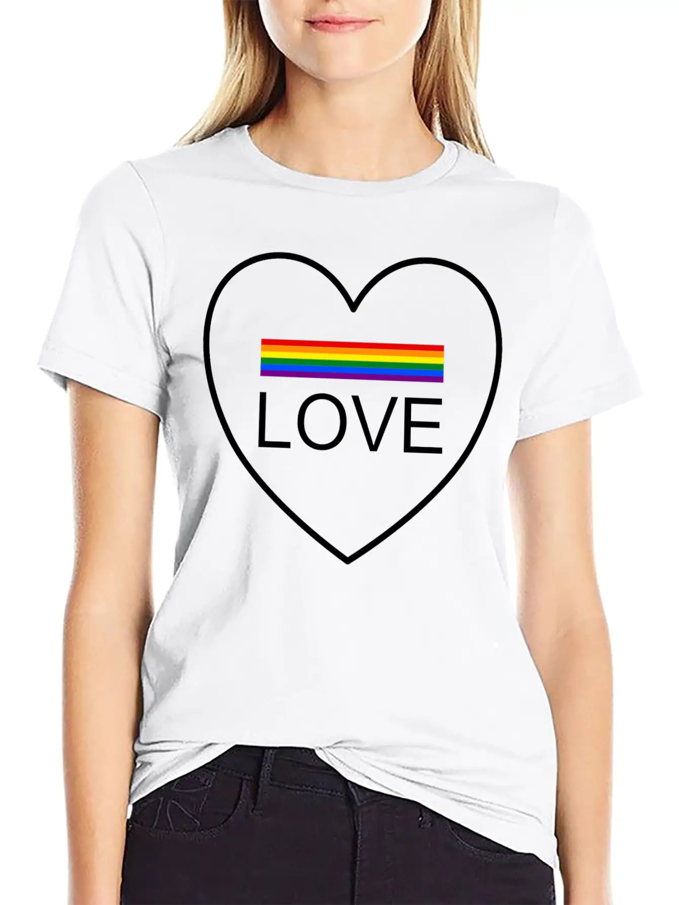 Wording Design "LOVE". Design For Pride Month 2024 Unisex Casual T-Shirt – Clean Design For Daily Comfort
