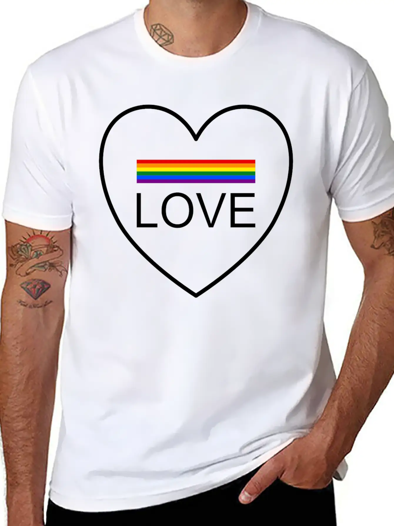 Wording Design "LOVE". Design For Pride Month 2024 Unisex Casual T-Shirt – Clean Design For Daily Comfort