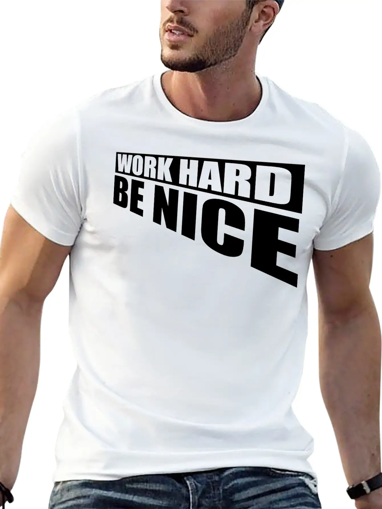 Work Hard Nice Soft Cotton Short Sleeve Tee – Unisex Wardrobe Staple