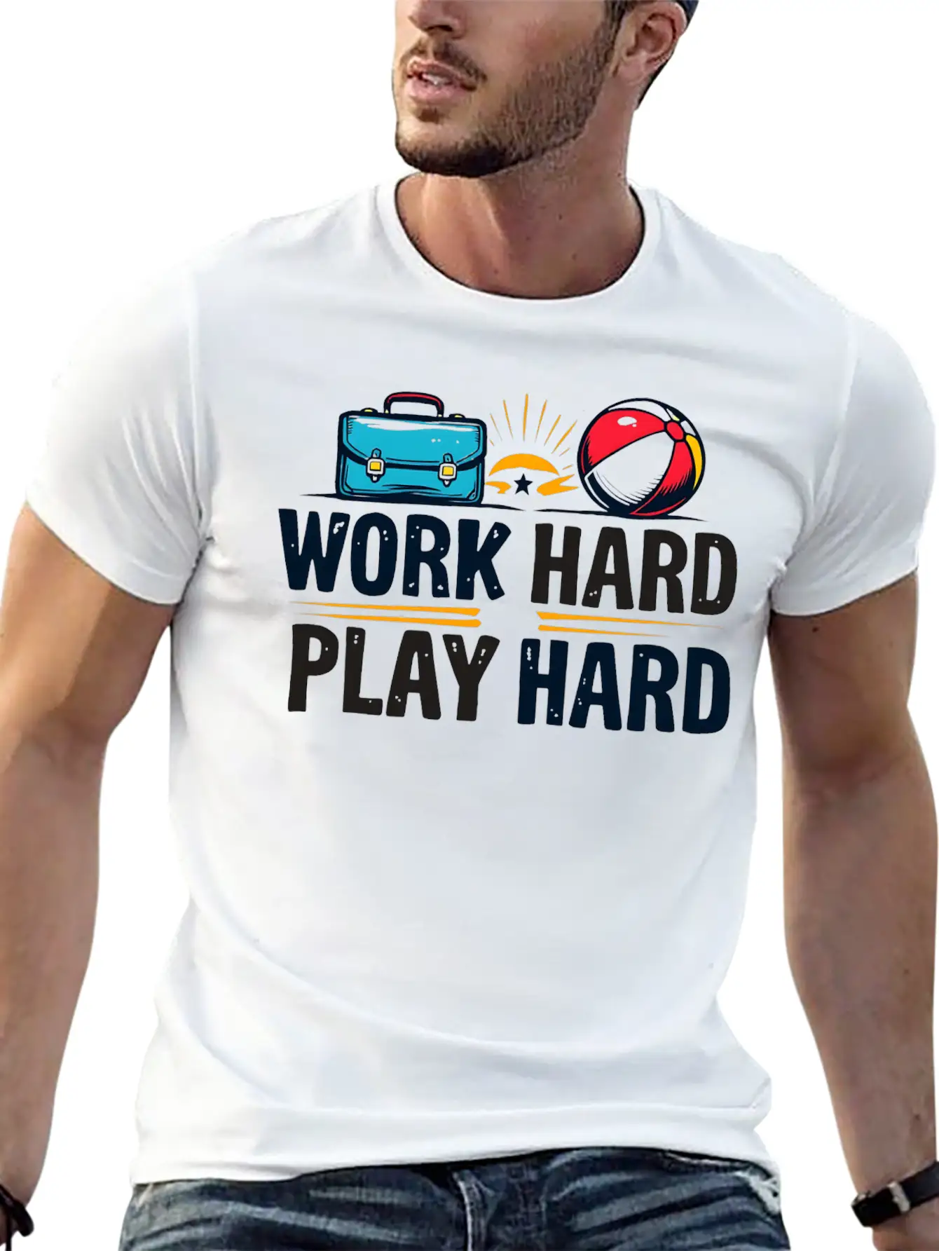 Work Hard Play Hard Essential Cotton Tee For Daily Outfits – Unisex Style