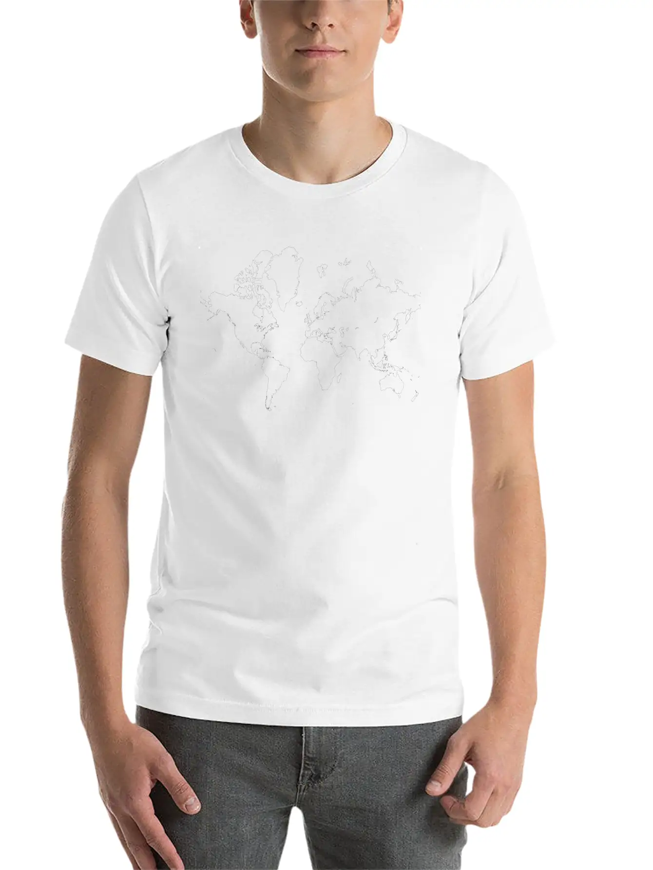 World Map Modern Fit Casual T-Shirt ��� Clean And Versatile Design