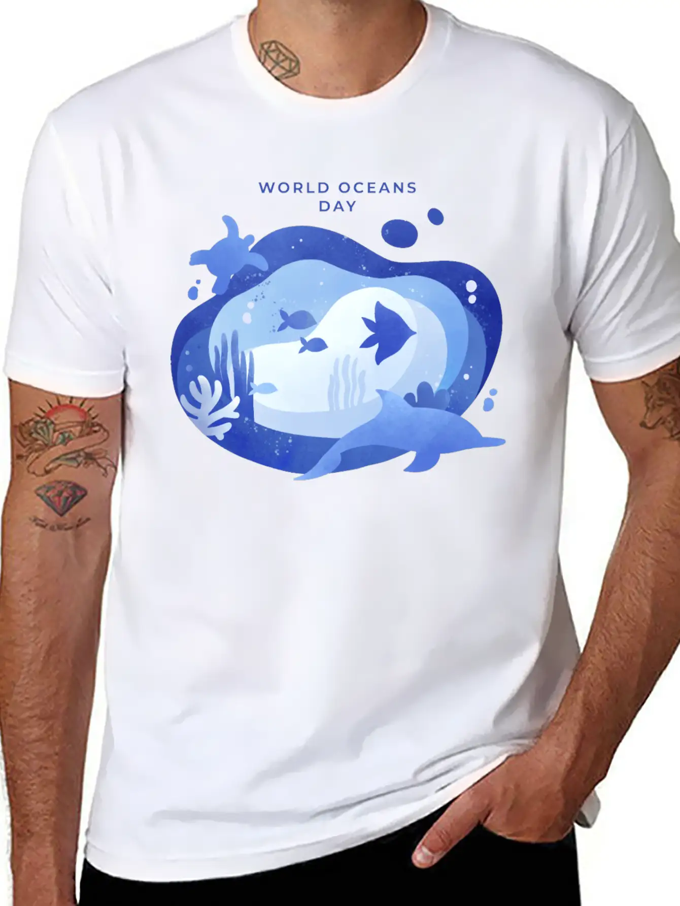 World Oceans Day Basic Graphic T-Shirt – Daily Comfort In Soft Cotton