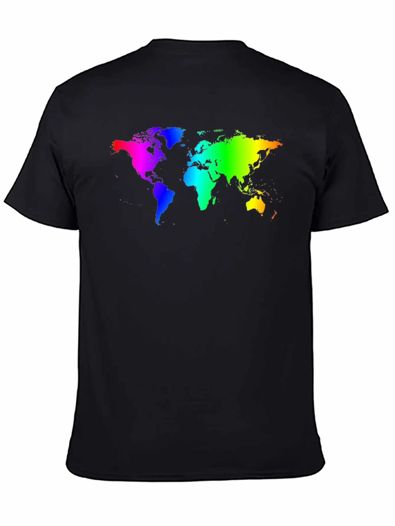 Worldmap Color Gradient Lightweight Cotton T-Shirt – Daily Comfort Graphic Shirt