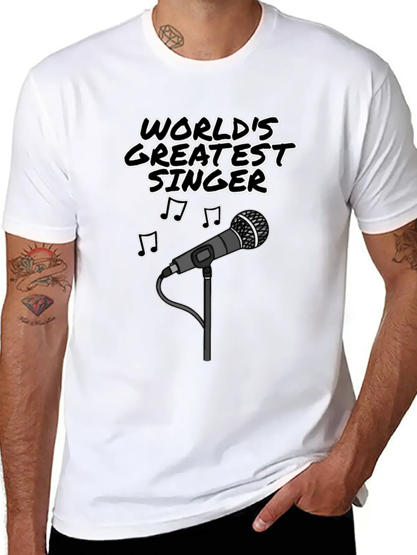 World's Greatest Singer, Singing Teacher Musician Lightweight Cotton T-Shirt – Daily Comfort Graphic Shirt
