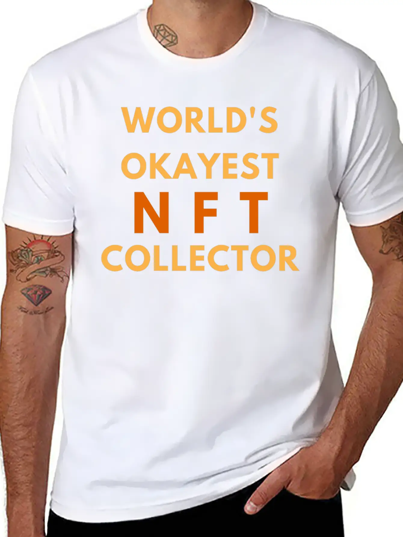 WORLD'S OKAYEST NFT COLLECTOR - NON FUNGIBLE TOKEN Lightweight Cotton T-Shirt – Daily Comfort Graphic Shirt