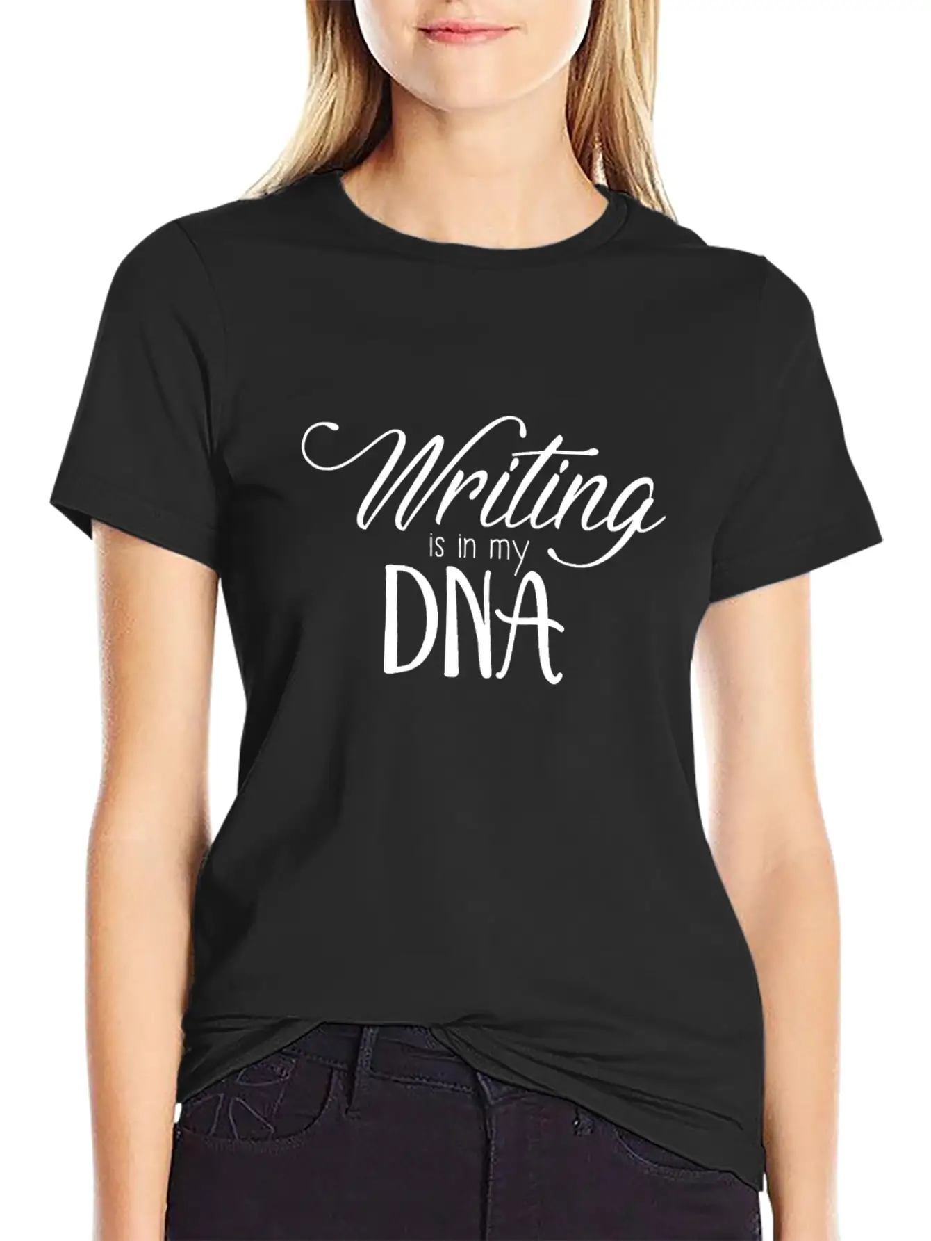 Writing Is In My DNA Lightweight Cotton T-Shirt – Daily Comfort Graphic Shirt